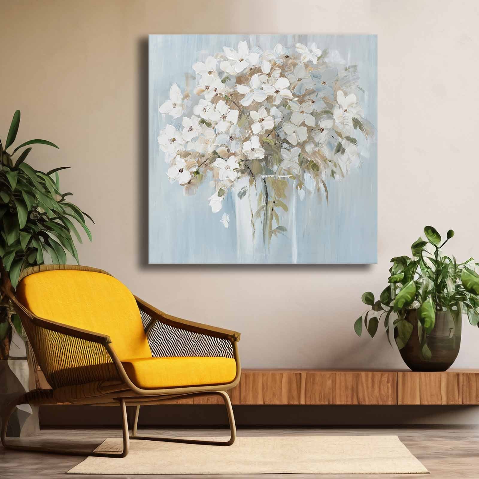 Quadro Decorativo em Tela Multicolor 69x69cm - Moldura Madeira de Pinho - Canvas Premium 2,8mm