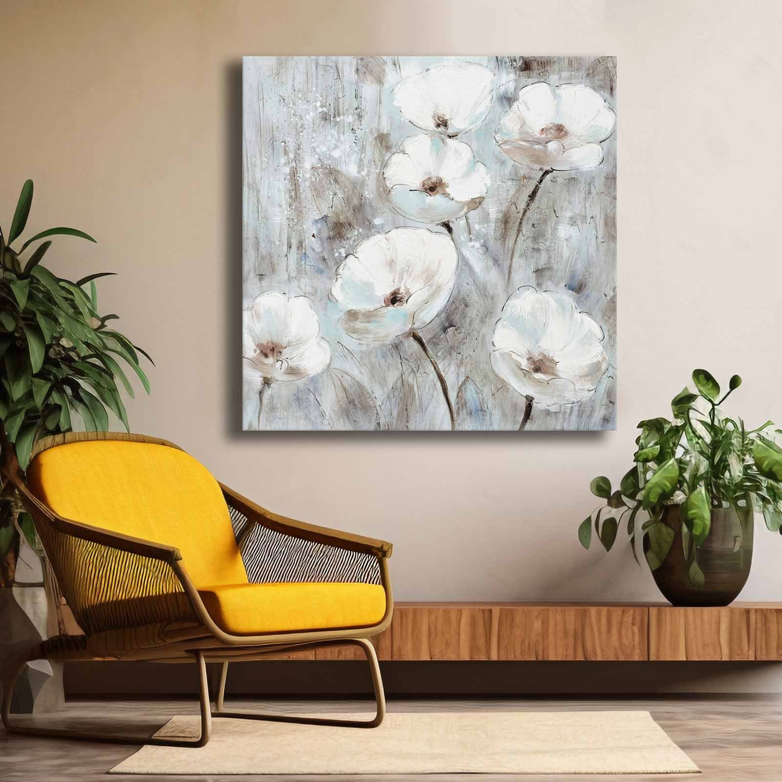 Quadro Decorativo em Tela Multicolor 69x69cm - Moldura Madeira de Pinho - Canvas Premium 2,8mm