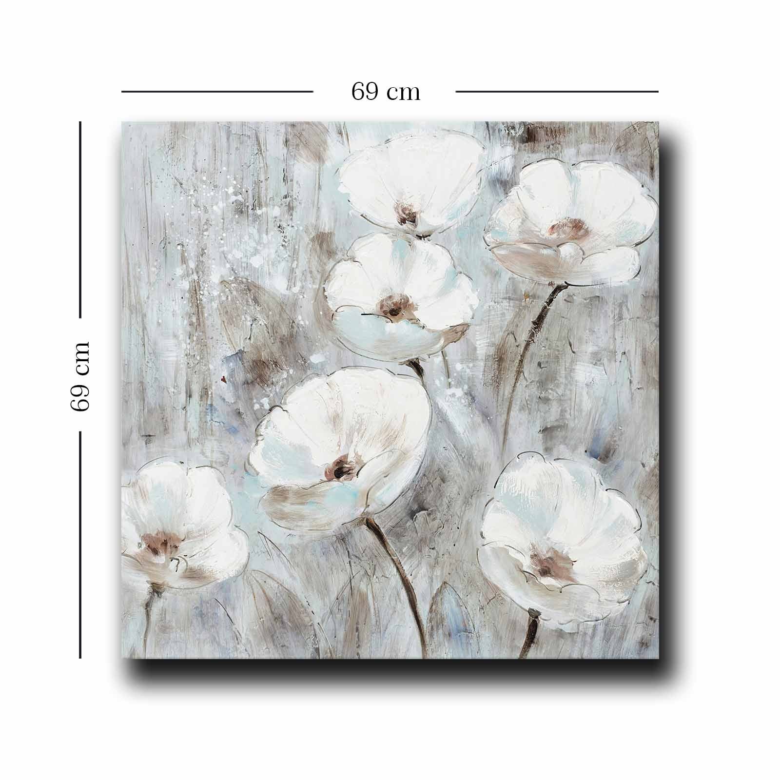 Quadro Decorativo em Tela Multicolor 69x69cm - Moldura Madeira de Pinho - Canvas Premium 2,8mm