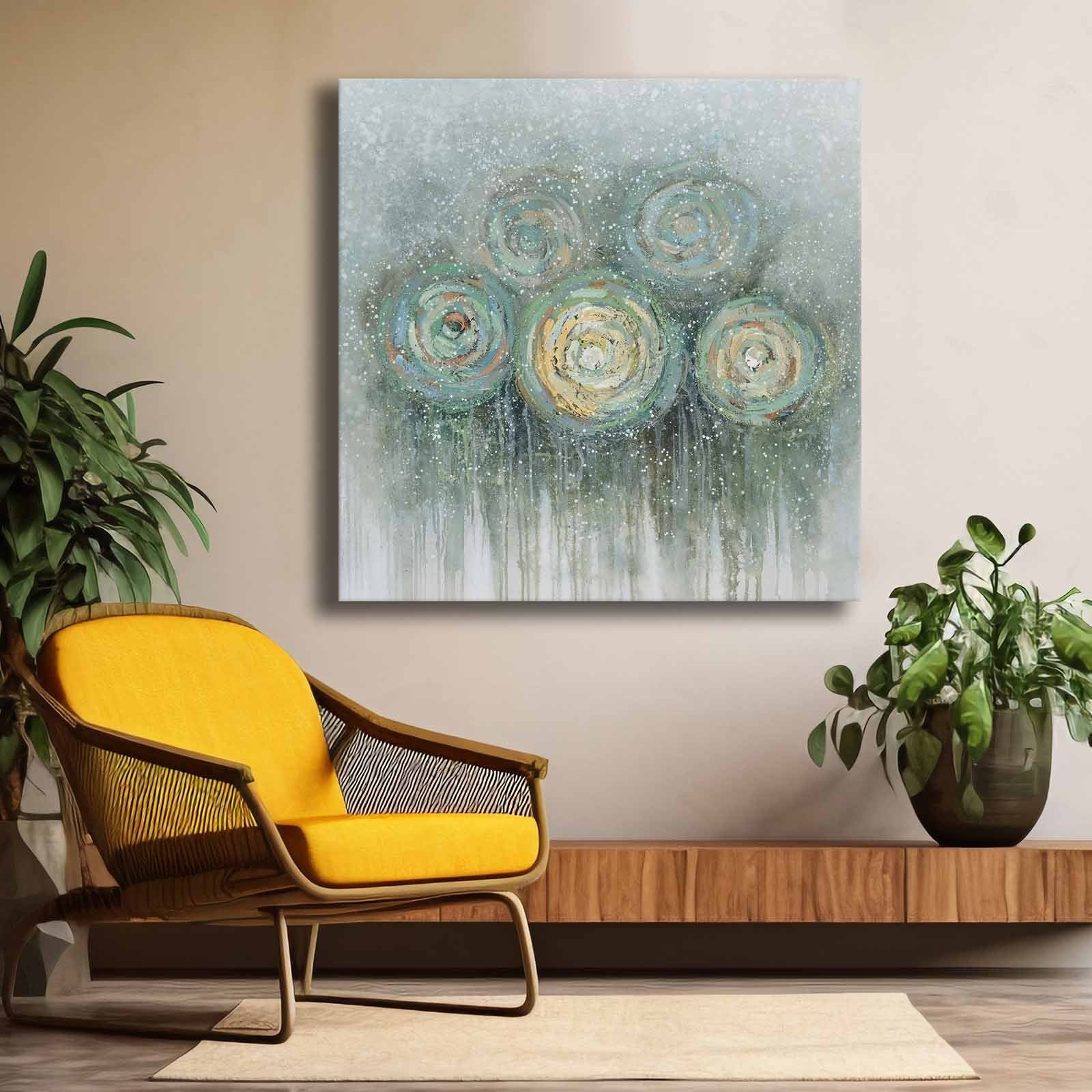 Quadro Decorativo em Tela Multicolor 69x69cm - Moldura Madeira de Pinho - Canvas Premium 2,8mm