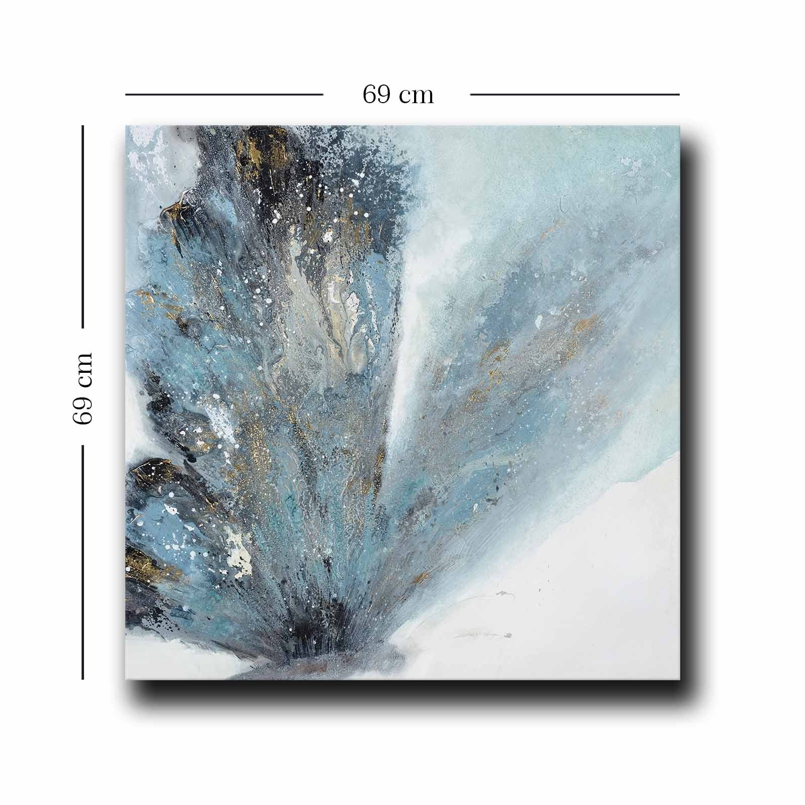 Quadro Decorativo em Tela Multicolor 69x69cm - Moldura Madeira de Pinho - Canvas Premium 2,8mm