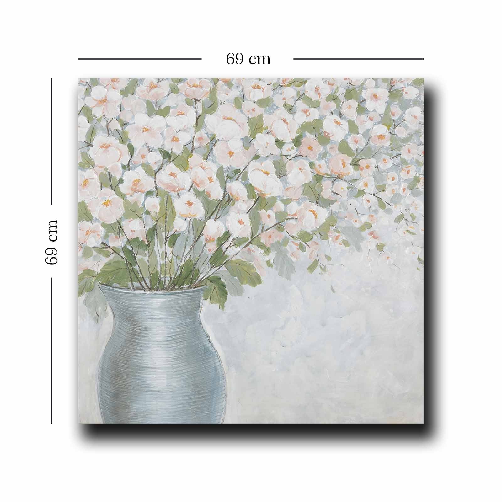 Quadro Decorativo em Tela Multicolor 69x69cm - Moldura Madeira de Pinho - Canvas Premium 2,8mm