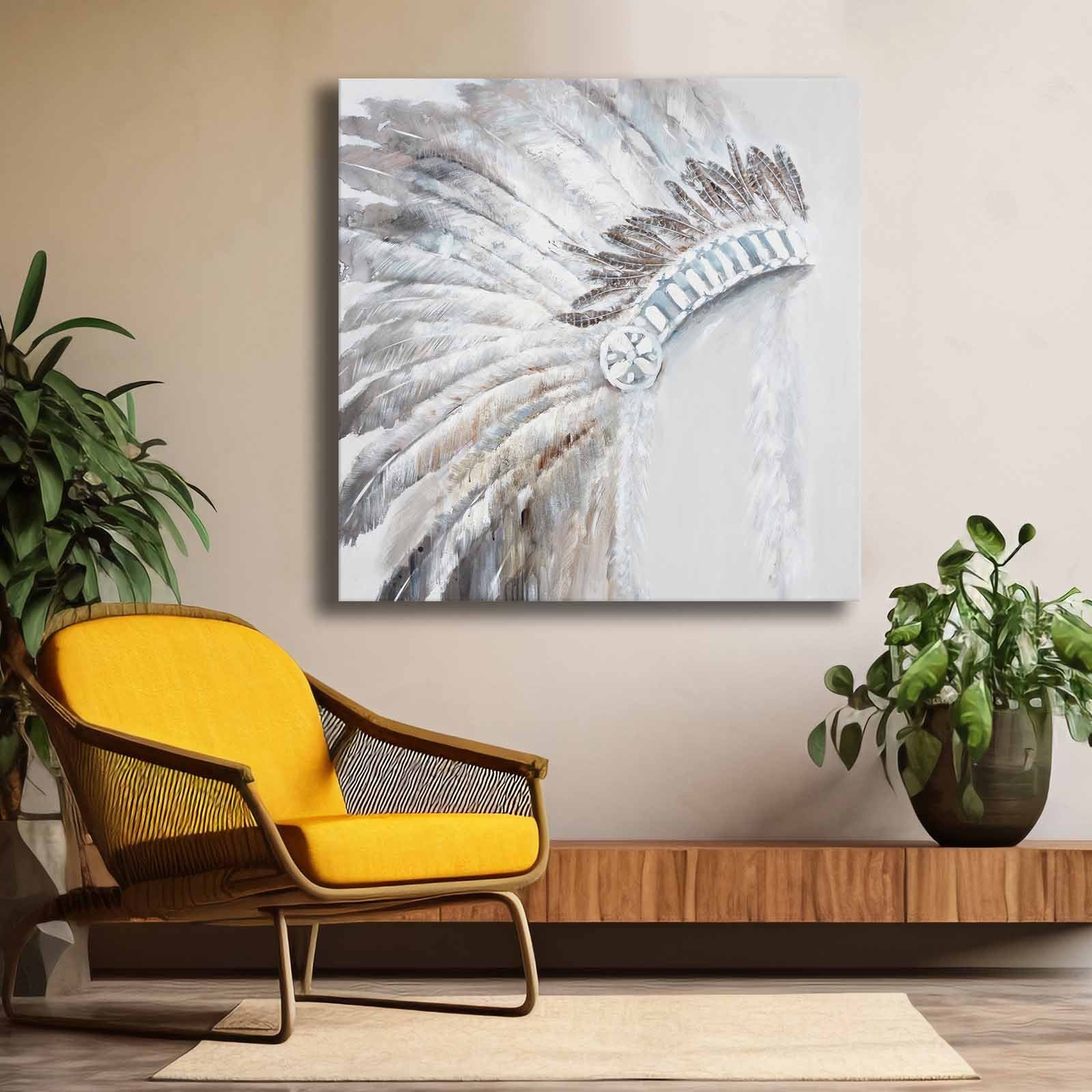 Quadro Decorativo em Tela Multicolor 69x69cm - Moldura Madeira de Pinho - Canvas Premium 2,8mm