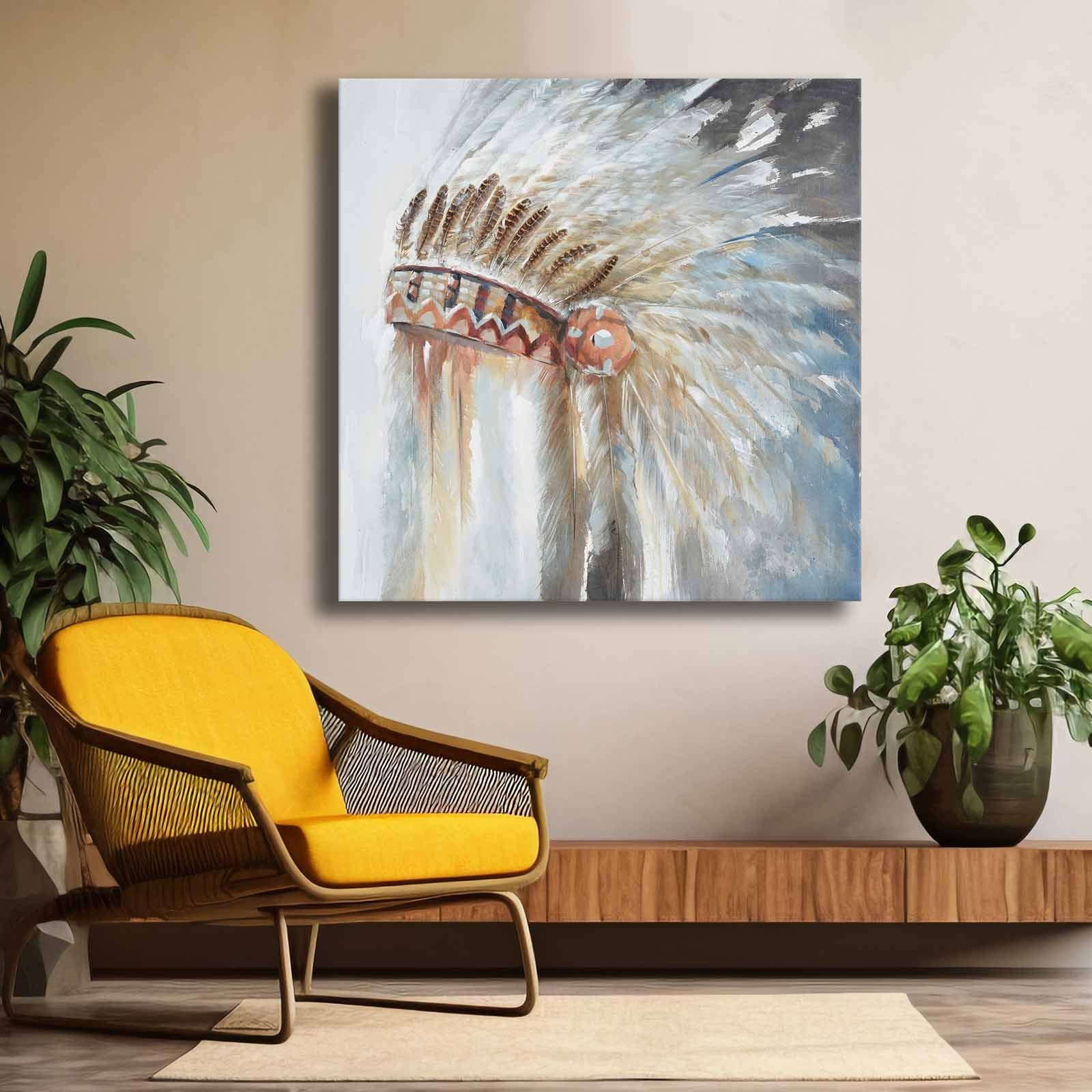 Quadro Decorativo em Tela Multicolor 69x69cm - Moldura Madeira de Pinho - Canvas Premium 2,8mm