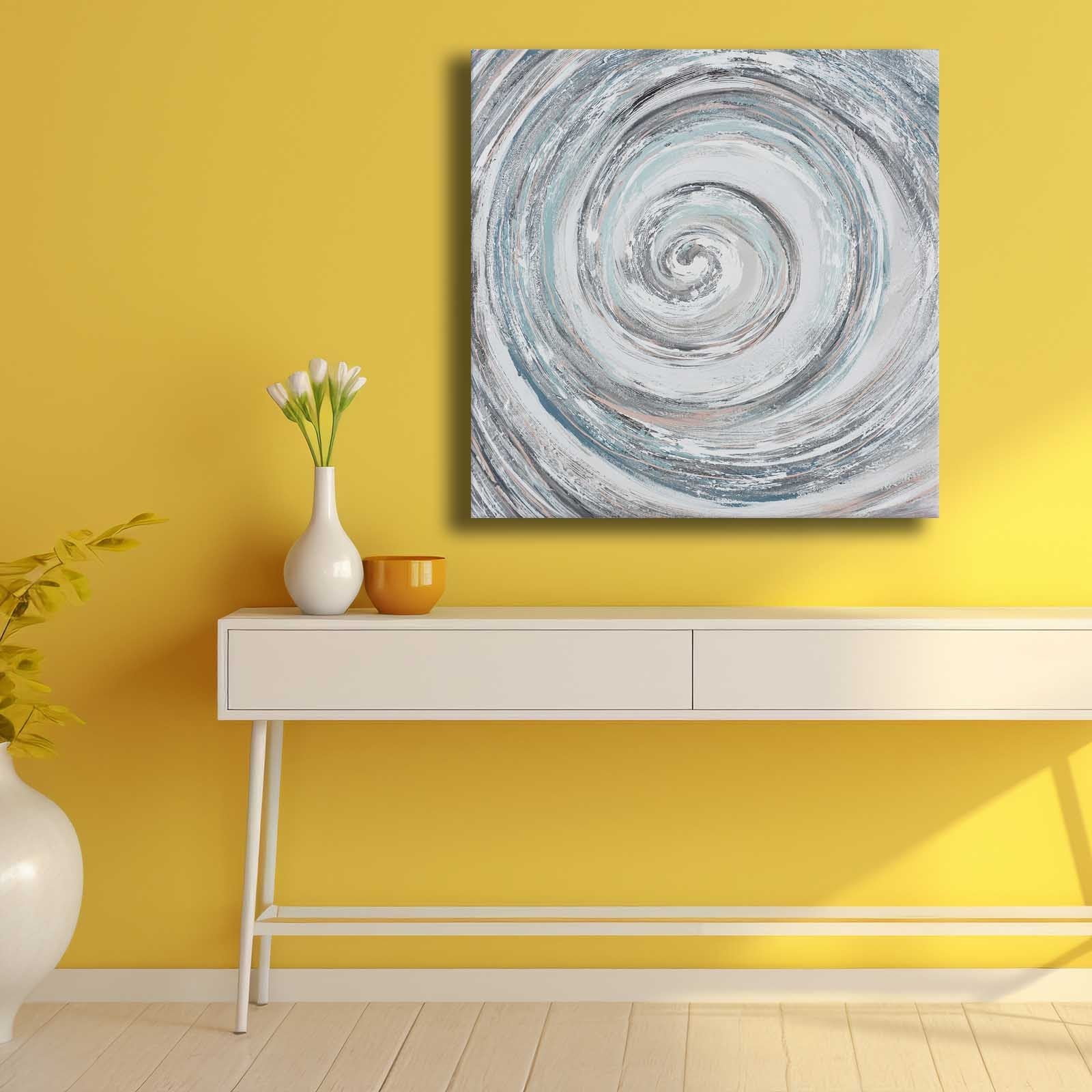 Quadro Decorativo em Tela Multicolor 69x69cm - Moldura Madeira de Pinho - Canvas Premium 2,8mm