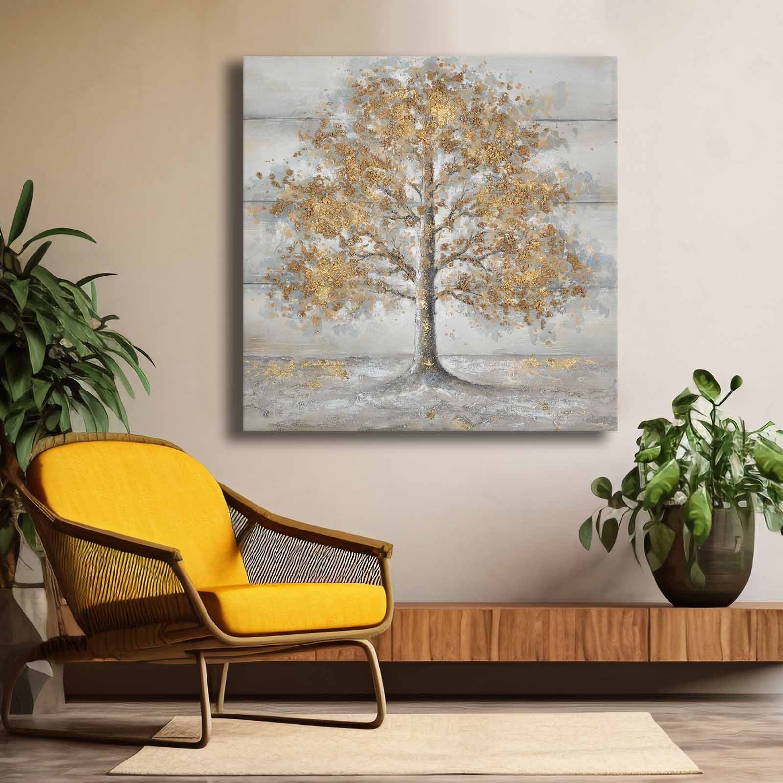 Quadro Decorativo em Tela Multicolor 69x69cm - Moldura Madeira de Pinho - Canvas Premium 2,8mm