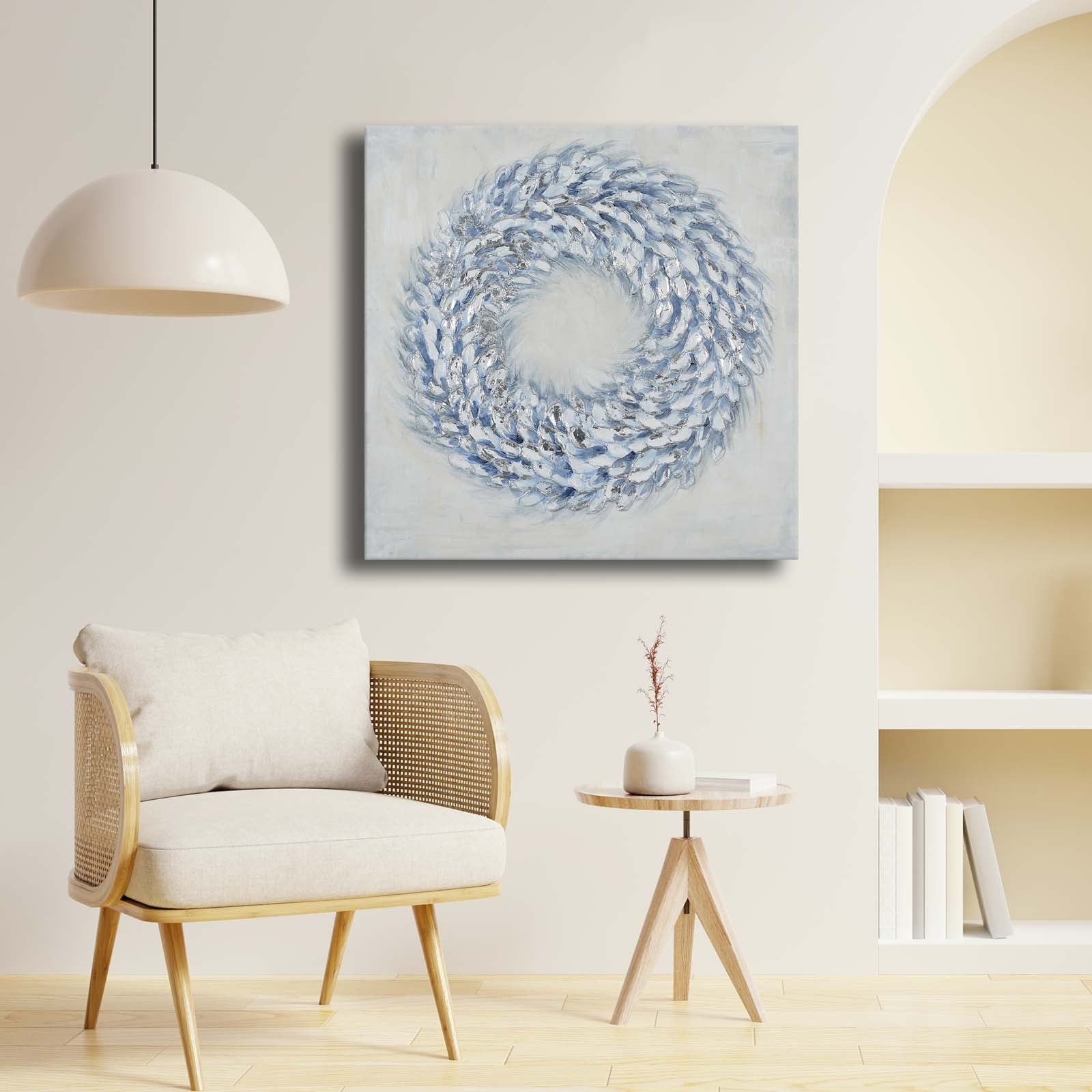 Quadro Decorativo em Tela Multicolor 69x69cm - Moldura Madeira de Pinho - Canvas Premium 2,8mm