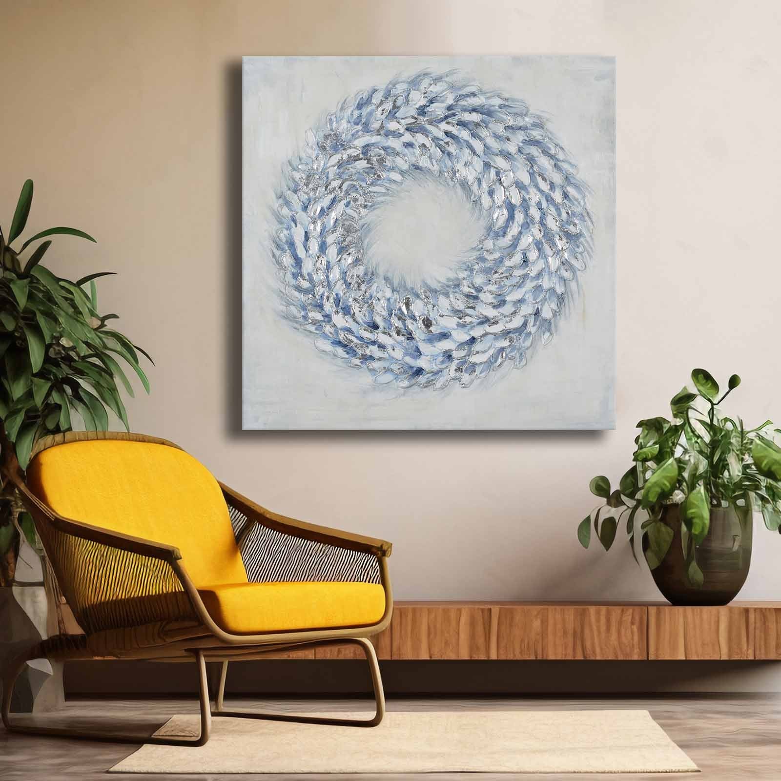 Quadro Decorativo em Tela Multicolor 69x69cm - Moldura Madeira de Pinho - Canvas Premium 2,8mm