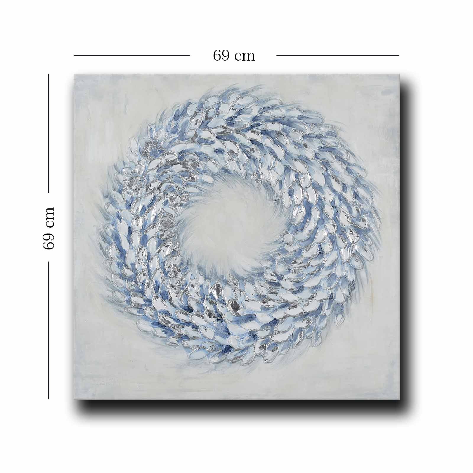 Quadro Decorativo em Tela Multicolor 69x69cm - Moldura Madeira de Pinho - Canvas Premium 2,8mm