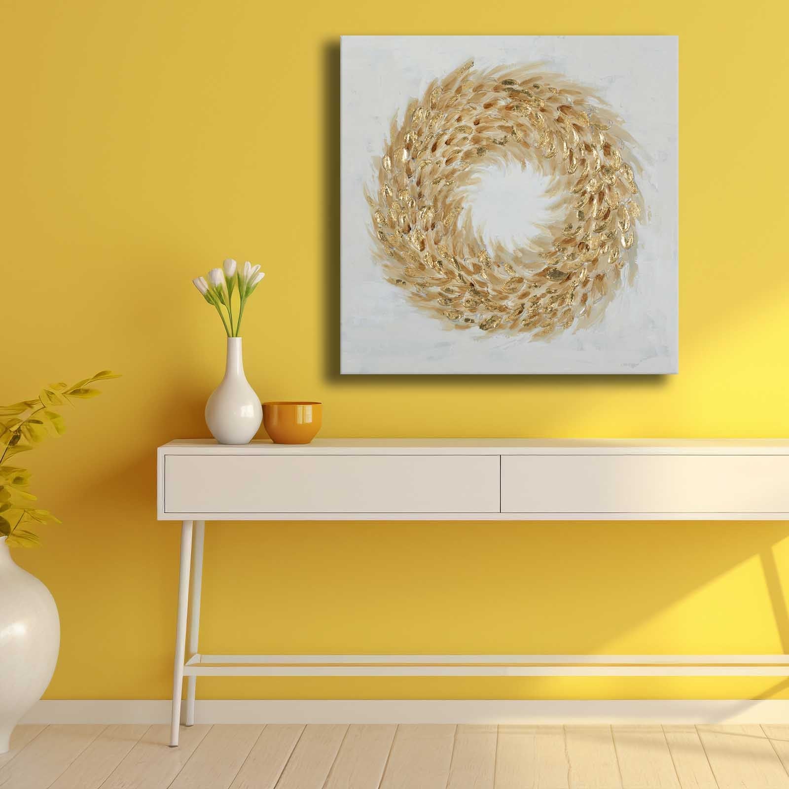 Quadro Decorativo em Tela Multicolor 69x69cm - Moldura Madeira de Pinho - Canvas Premium 2,8mm