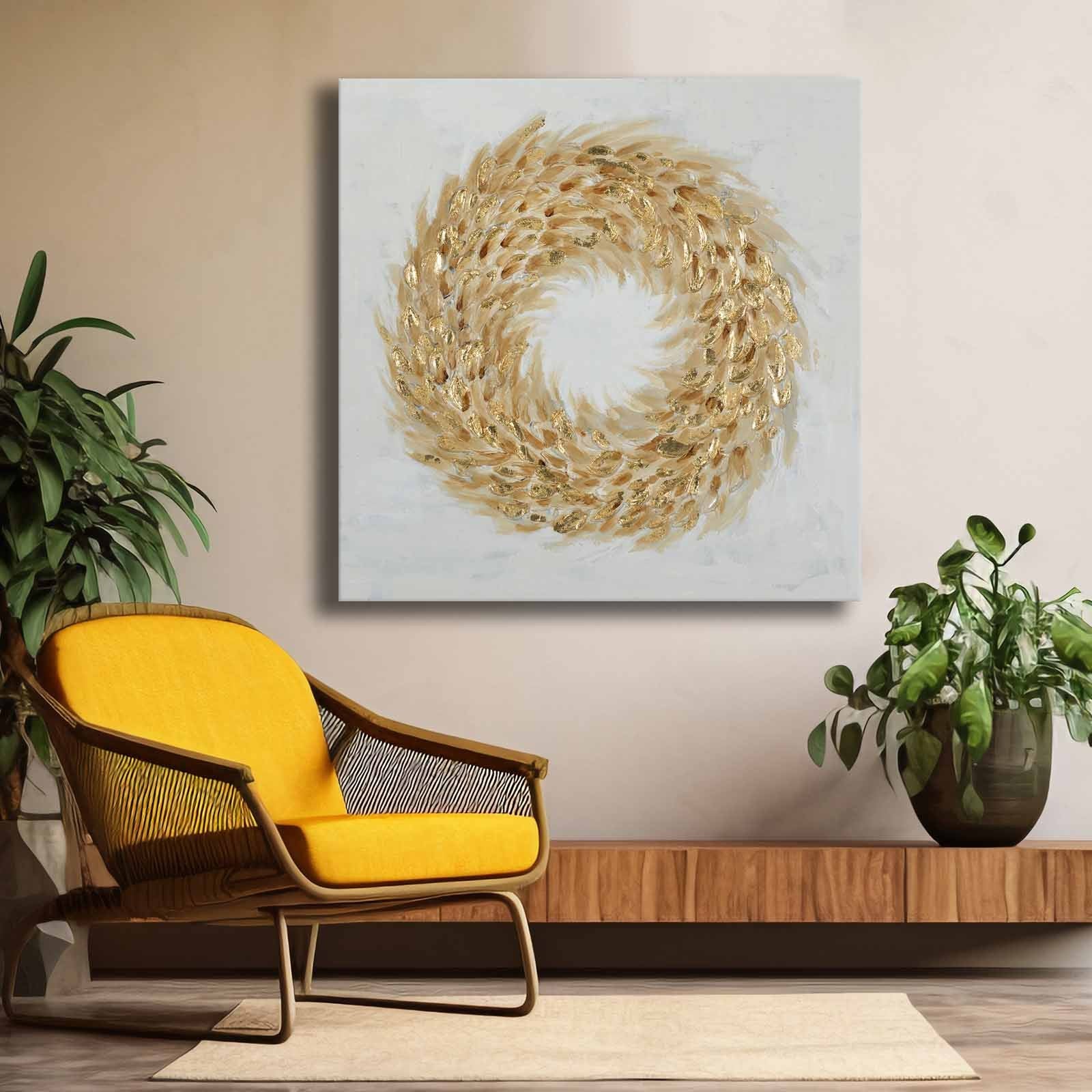 Quadro Decorativo em Tela Multicolor 69x69cm - Moldura Madeira de Pinho - Canvas Premium 2,8mm