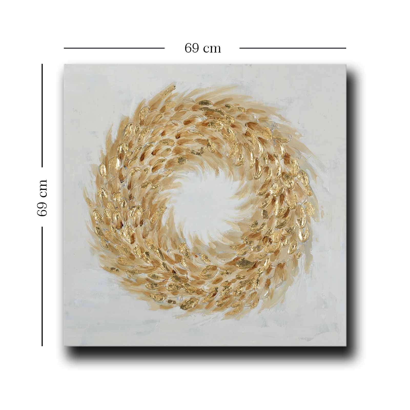 Quadro Decorativo em Tela Multicolor 69x69cm - Moldura Madeira de Pinho - Canvas Premium 2,8mm