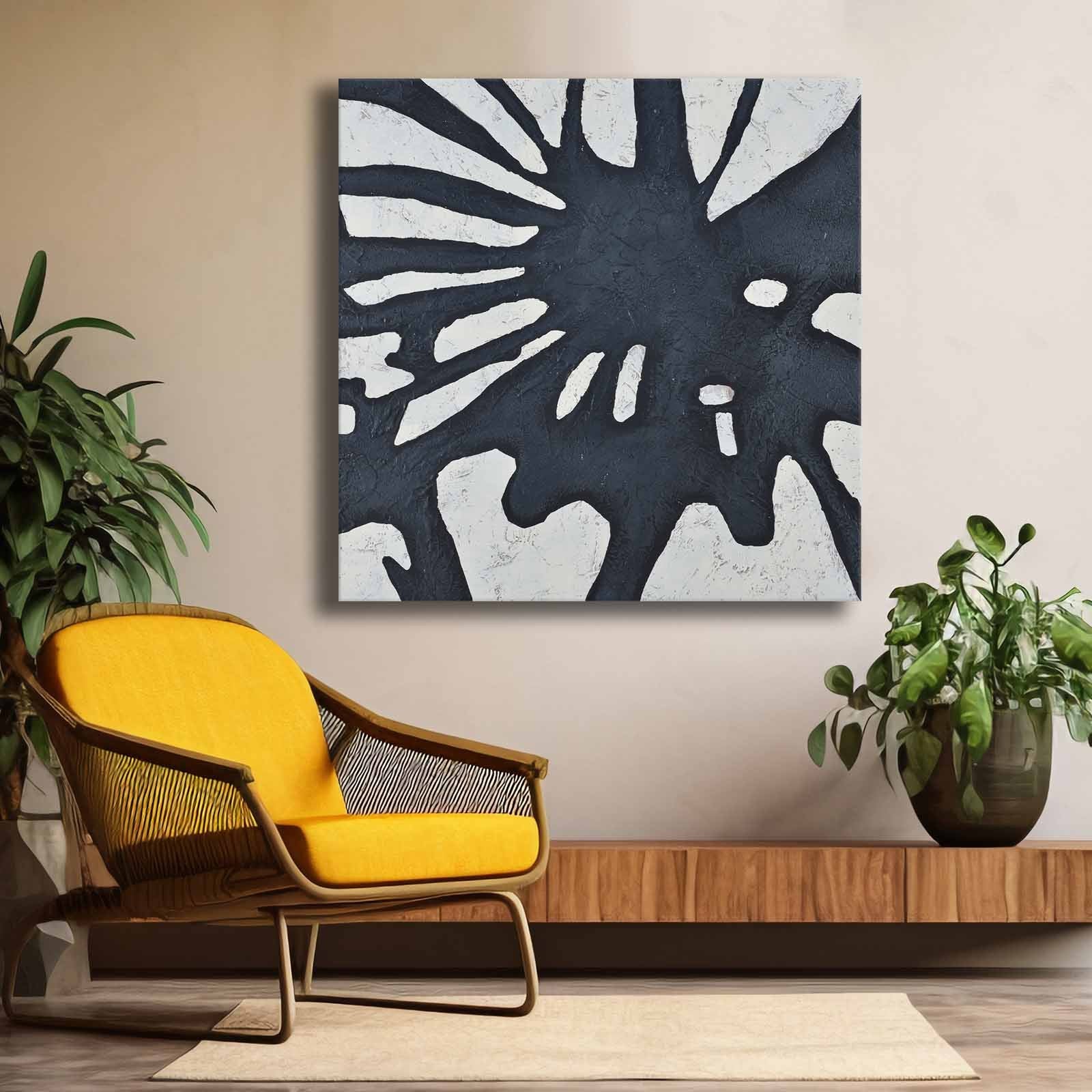 Quadro Decorativo em Tela Multicolor 69x69cm - Moldura Madeira de Pinho - Canvas Premium 2,8mm