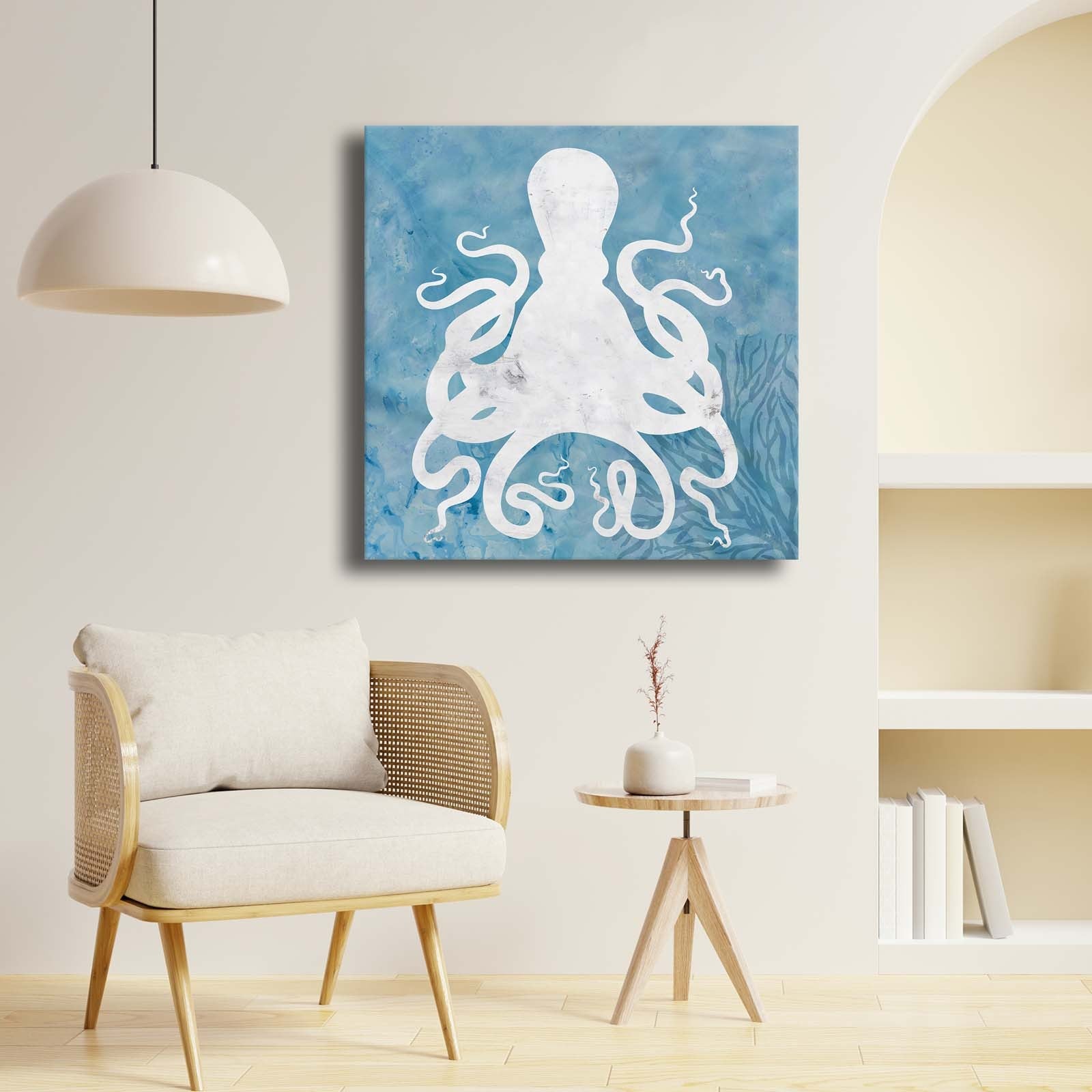 Quadro Decorativo em Tela Multicolor 69x69cm - Moldura Madeira de Pinho - Canvas Premium 2,8mm