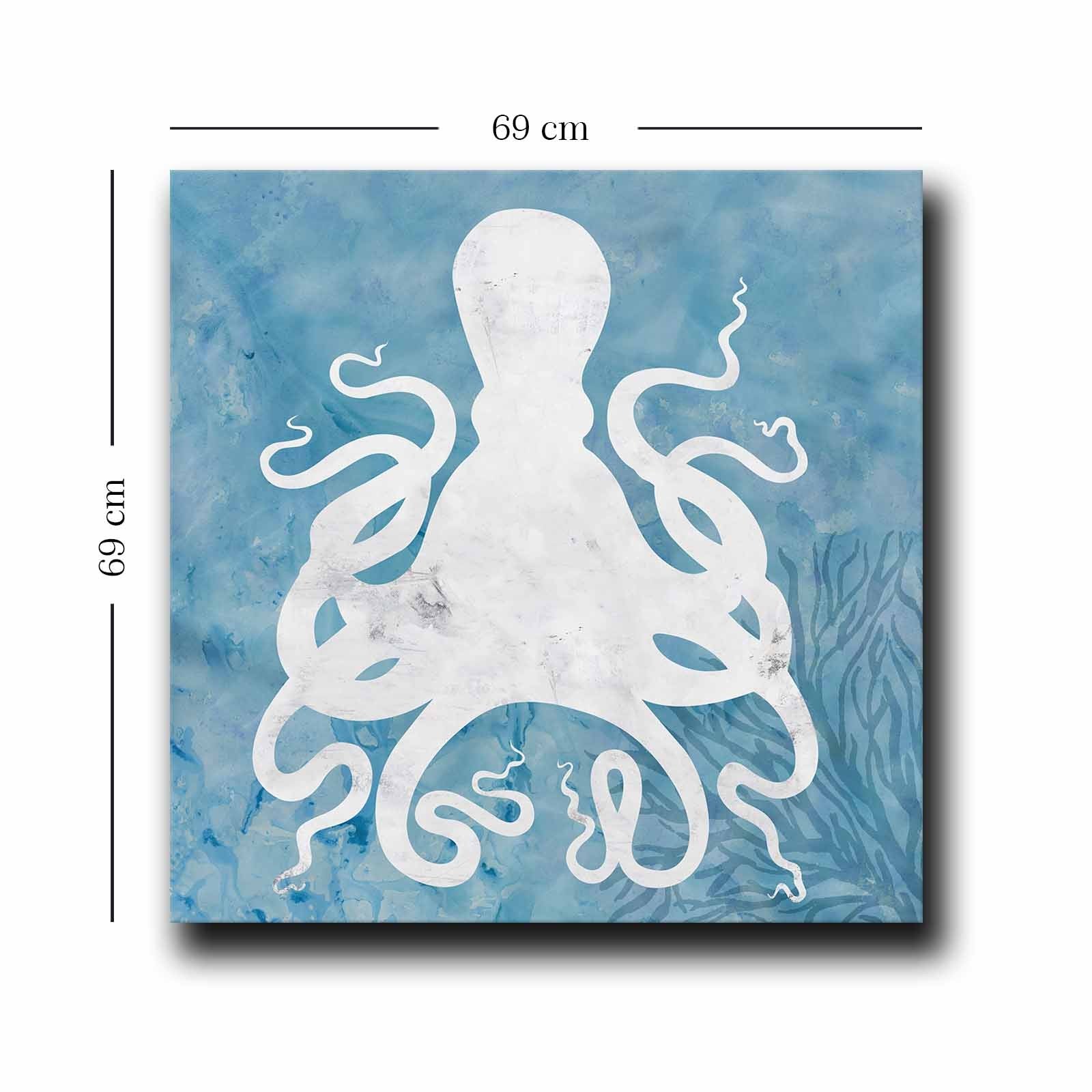 Quadro Decorativo em Tela Multicolor 69x69cm - Moldura Madeira de Pinho - Canvas Premium 2,8mm