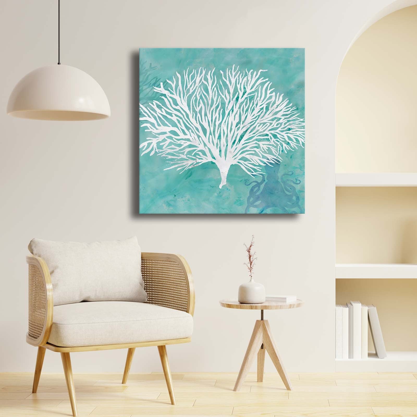 Quadro Decorativo em Tela Multicolor 69x69cm - Moldura Madeira de Pinho - Canvas Premium 2,8mm