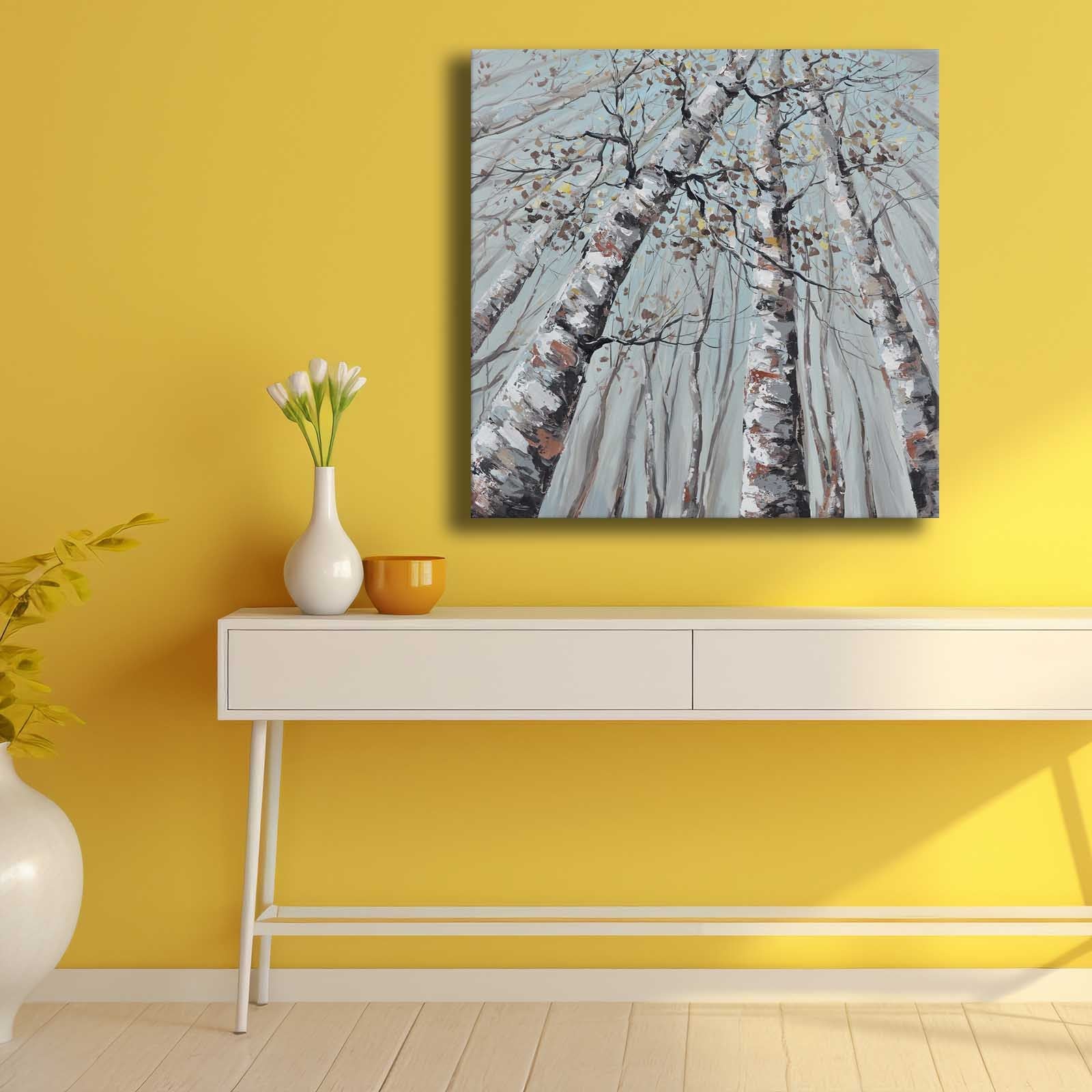 Quadro Decorativo em Tela Multicolor 69x69cm - Moldura Madeira de Pinho - Canvas Premium 2,8mm