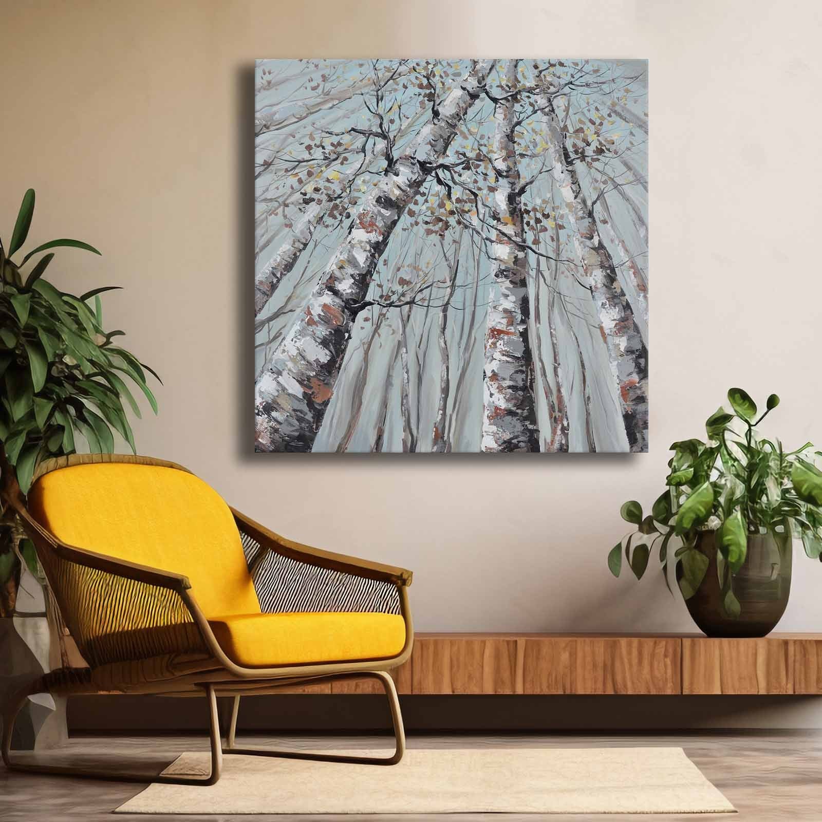 Quadro Decorativo em Tela Multicolor 69x69cm - Moldura Madeira de Pinho - Canvas Premium 2,8mm