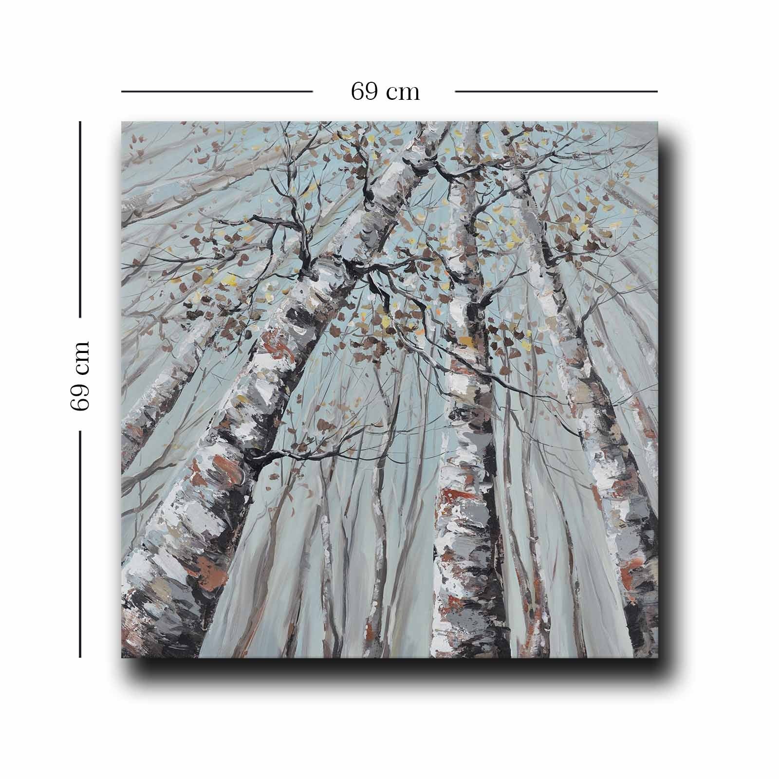 Quadro Decorativo em Tela Multicolor 69x69cm - Moldura Madeira de Pinho - Canvas Premium 2,8mm