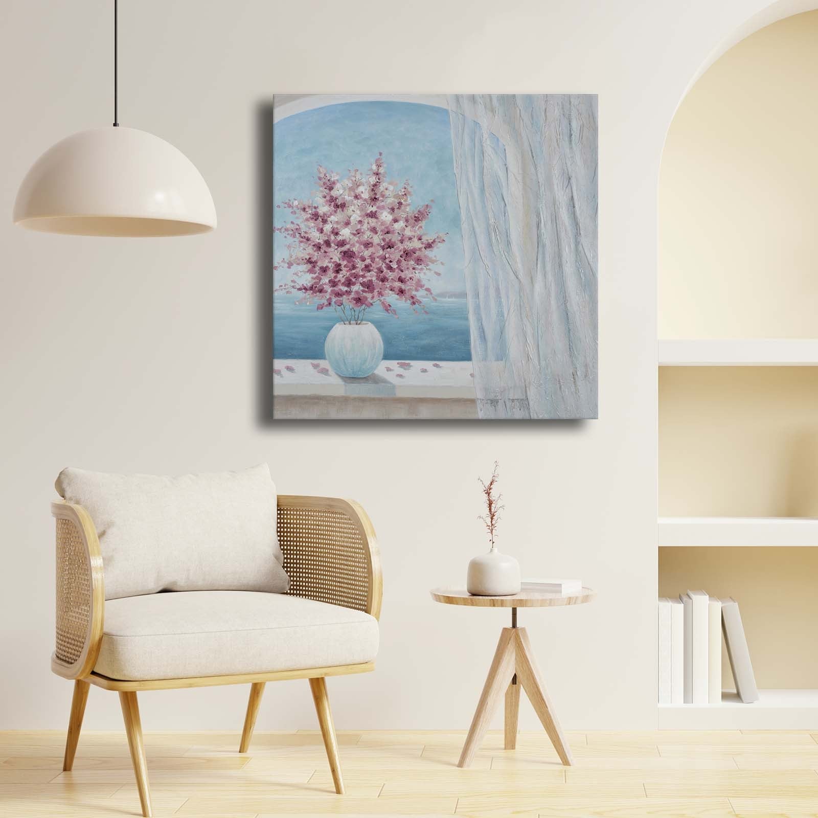 Quadro Decorativo em Tela Multicolor 69x69cm - Moldura Madeira de Pinho - Canvas Premium 2,8mm