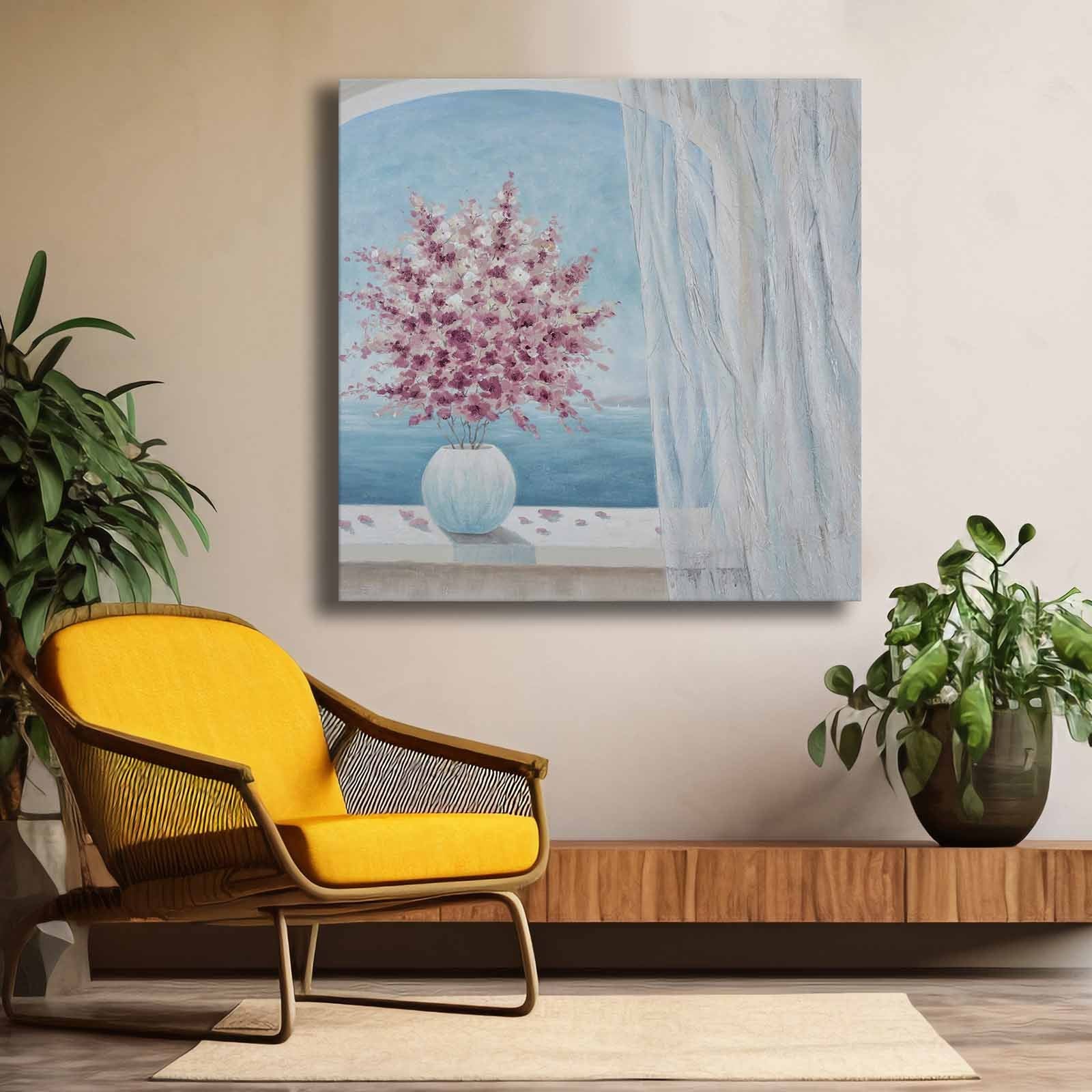 Quadro Decorativo em Tela Multicolor 69x69cm - Moldura Madeira de Pinho - Canvas Premium 2,8mm