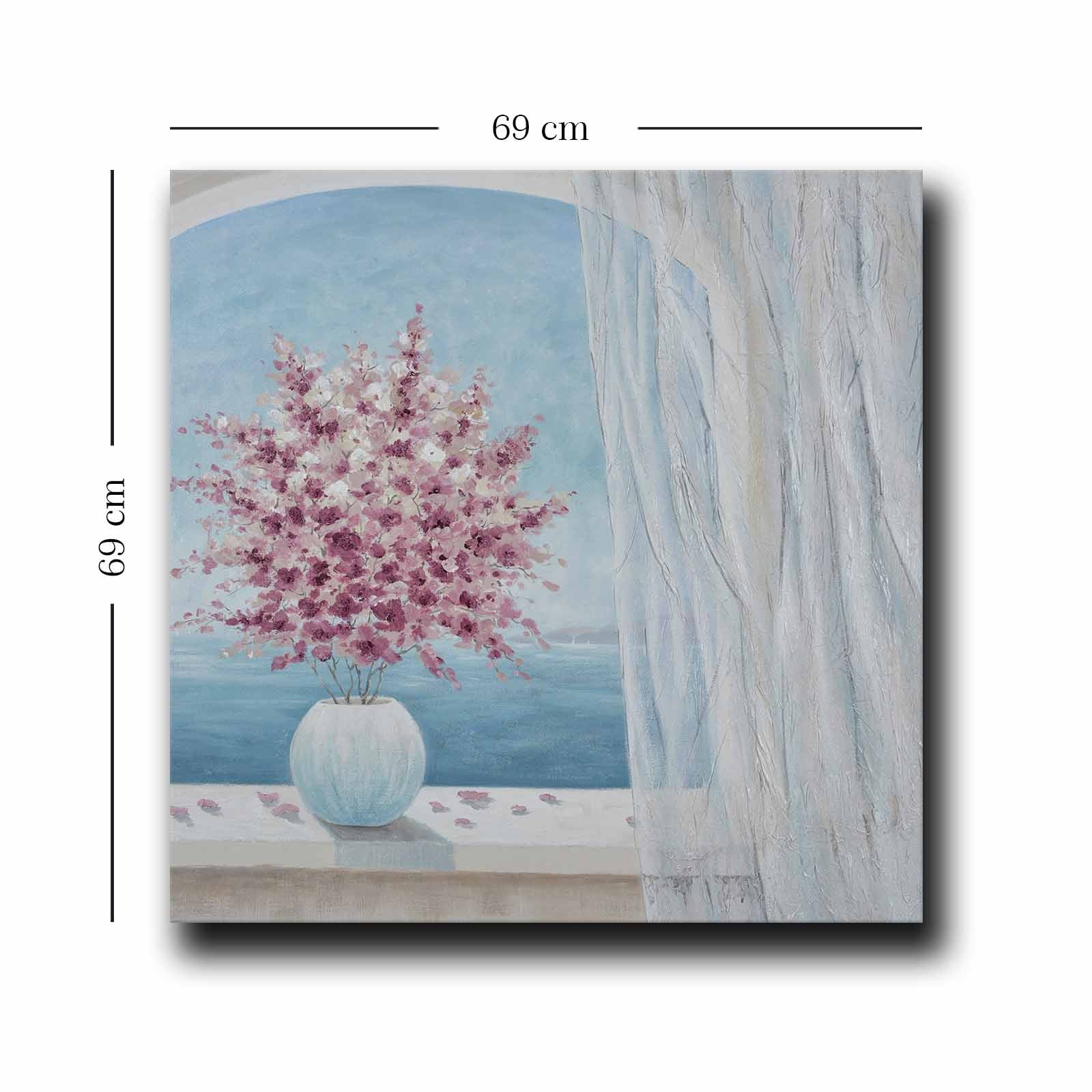 Quadro Decorativo em Tela Multicolor 69x69cm - Moldura Madeira de Pinho - Canvas Premium 2,8mm