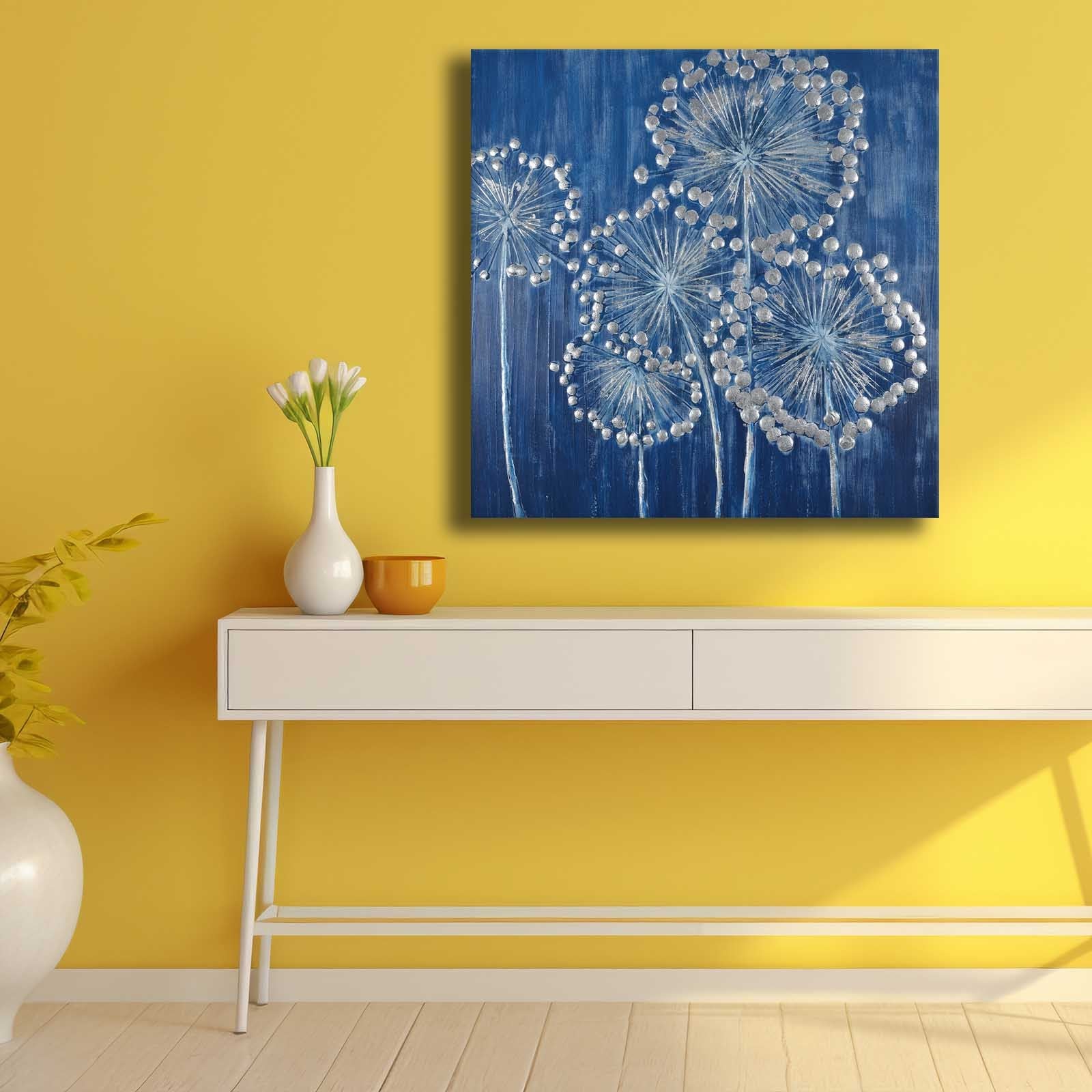 Quadro Decorativo em Tela Multicolor 69x69cm - Moldura Madeira de Pinho - Canvas Premium 2,8mm