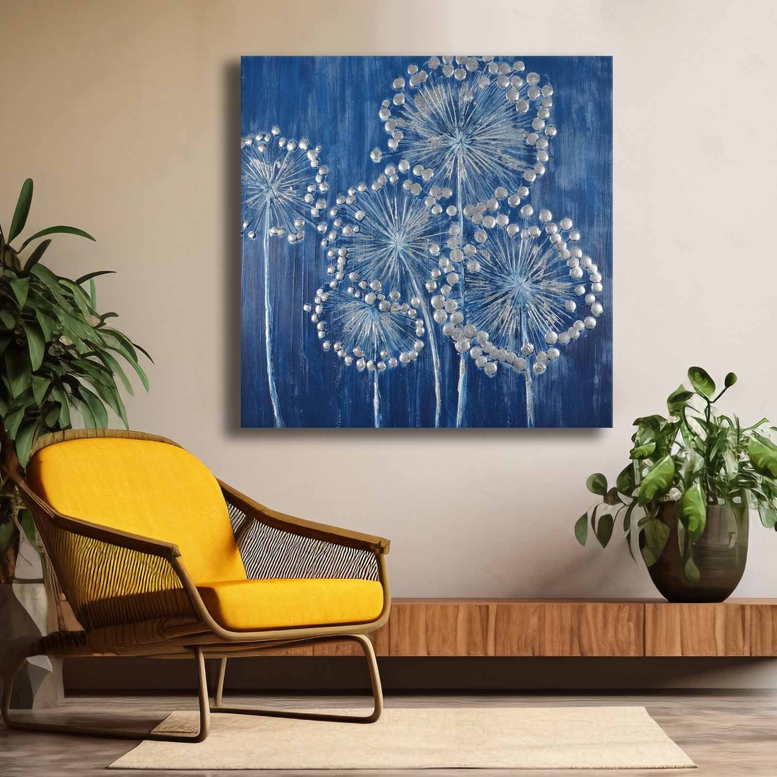 Quadro Decorativo em Tela Multicolor 69x69cm - Moldura Madeira de Pinho - Canvas Premium 2,8mm