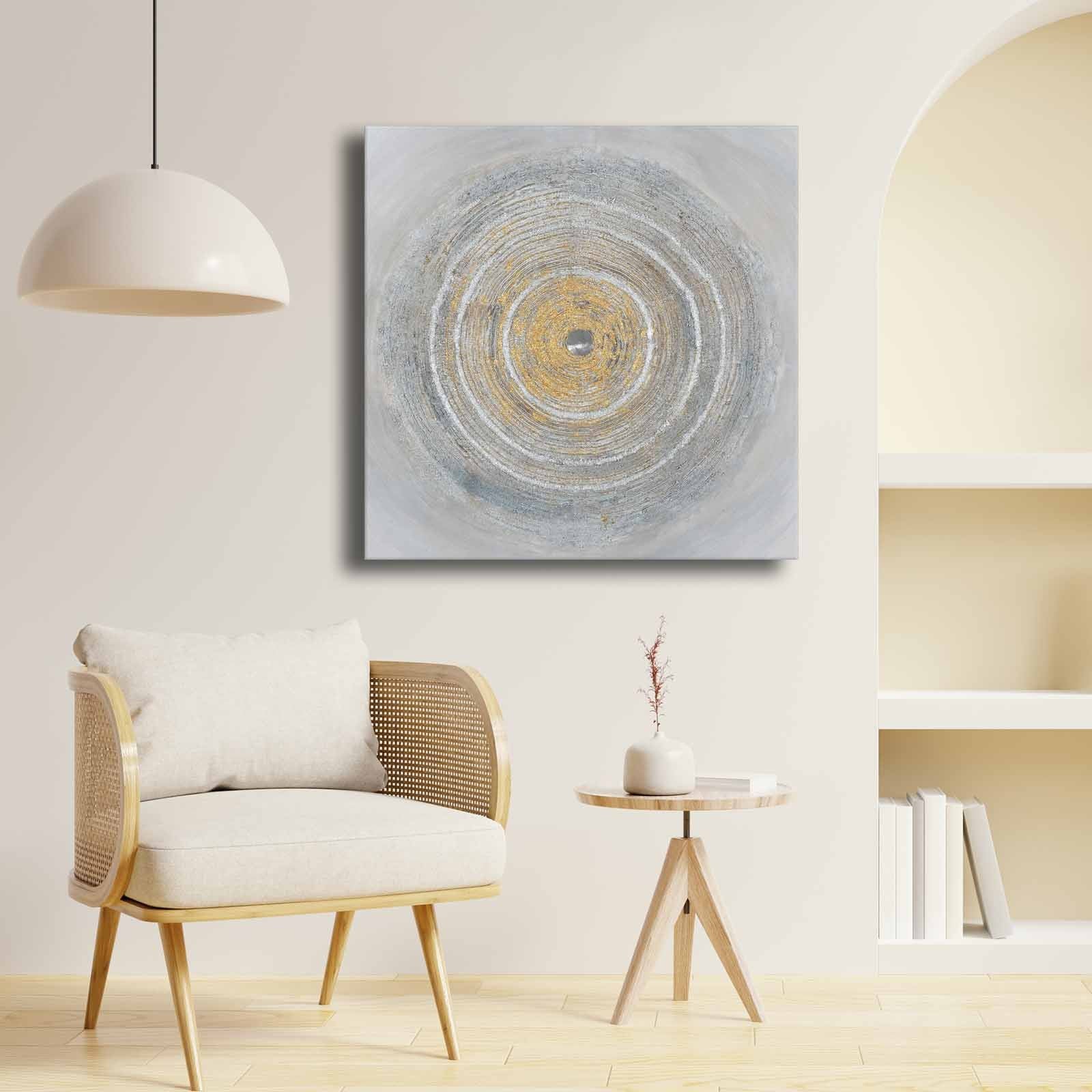 Quadro Decorativo em Tela Multicolor 69x69cm - Moldura Madeira de Pinho - Canvas Premium 2,8mm