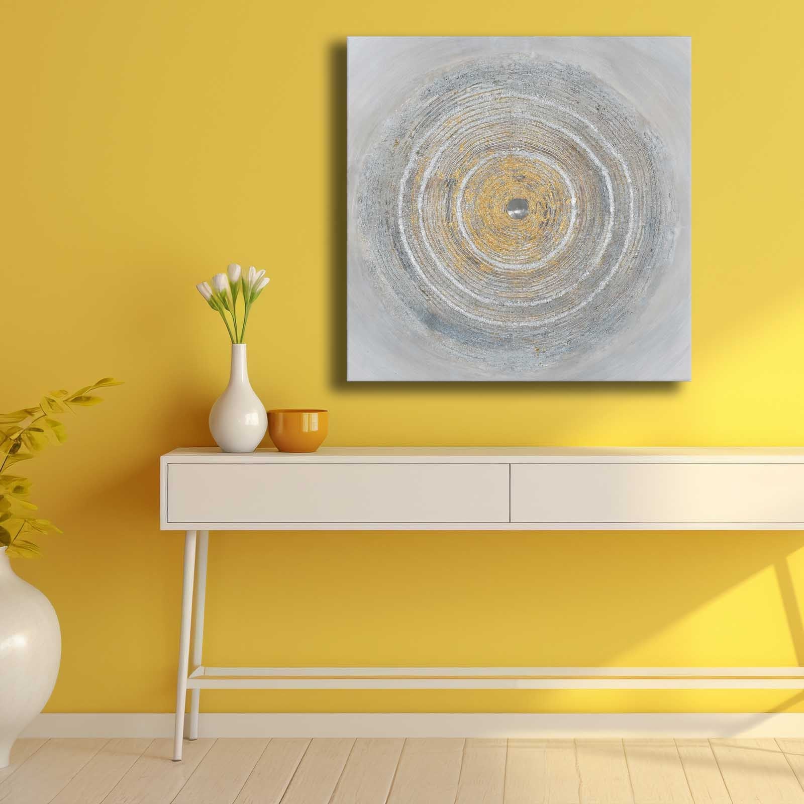 Quadro Decorativo em Tela Multicolor 69x69cm - Moldura Madeira de Pinho - Canvas Premium 2,8mm