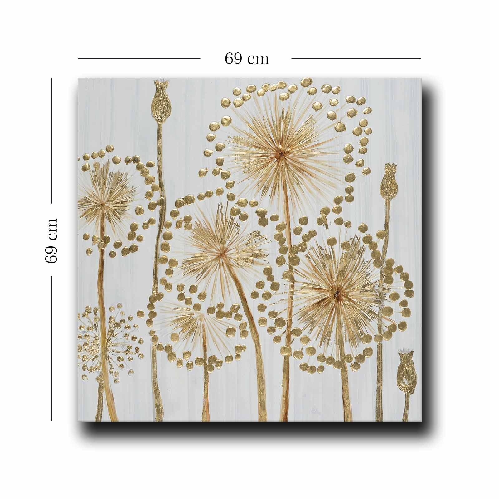 Quadro Decorativo em Tela Multicolor 69x69cm - Moldura Madeira de Pinho - Canvas Premium 2,8mm