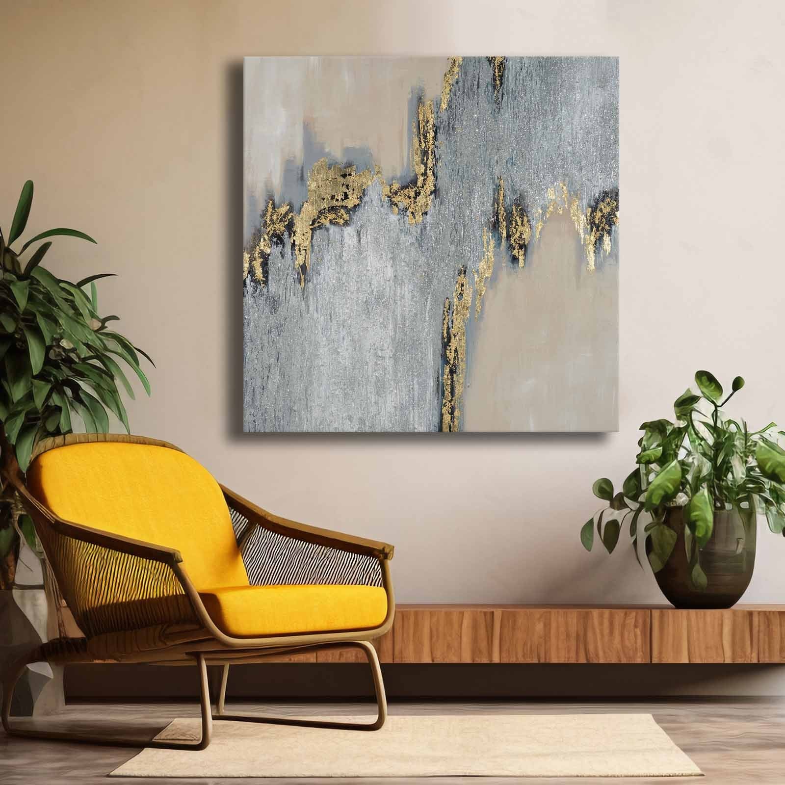 Quadro Decorativo em Tela Multicolor 69x69cm - Moldura Madeira de Pinho - Canvas Premium 2,8mm