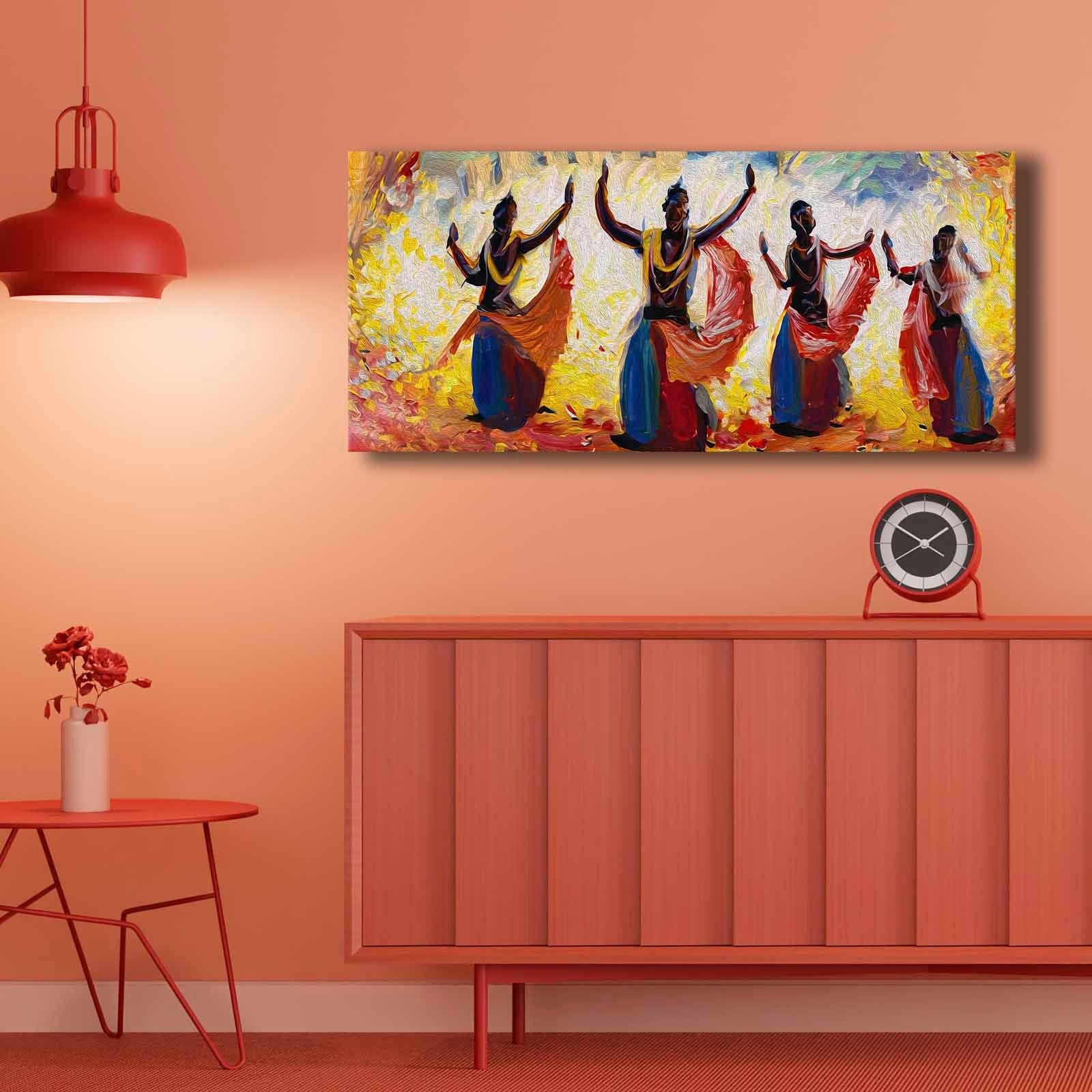 Quadro Decorativo em Tela Multicolor 69x69cm - Moldura Madeira de Pinho - Canvas Premium 2,8mm