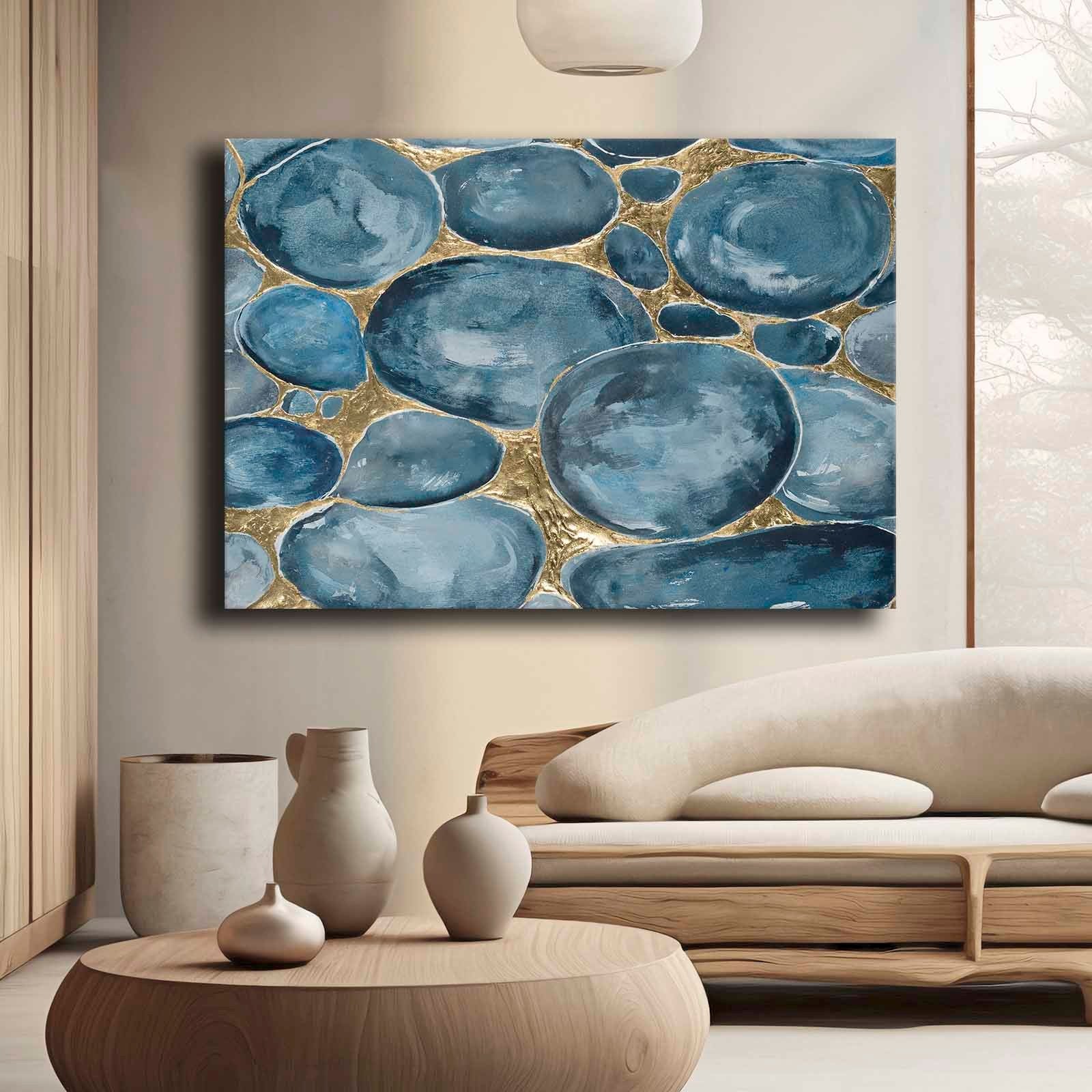 Quadro Decorativo em Tela 70x100cm - Pintura Multicolor em Canvas Premium com Moldura de Pinho Natural