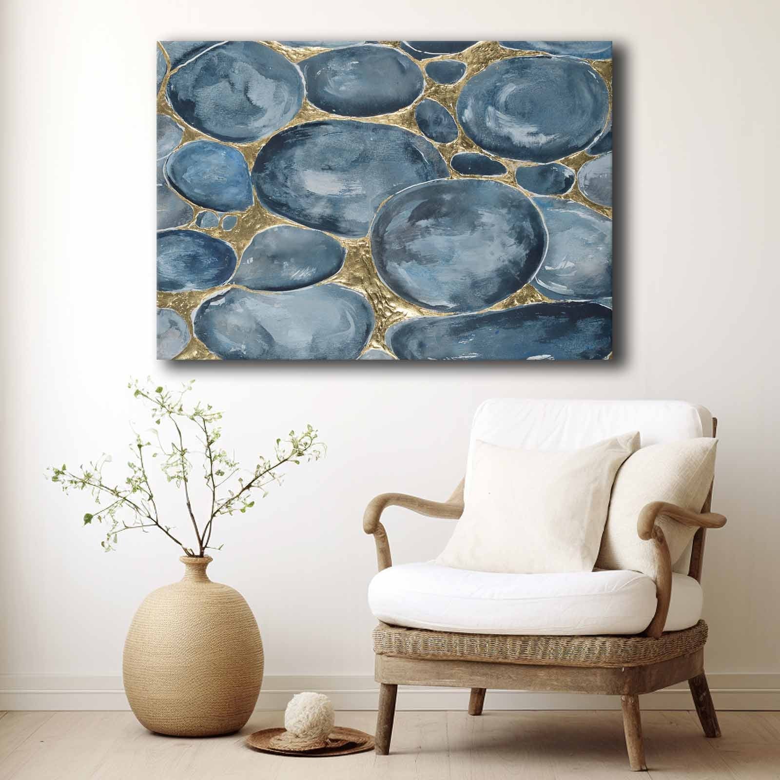 Quadro Decorativo em Tela 70x100cm - Pintura Multicolor em Canvas Premium com Moldura de Pinho Natural