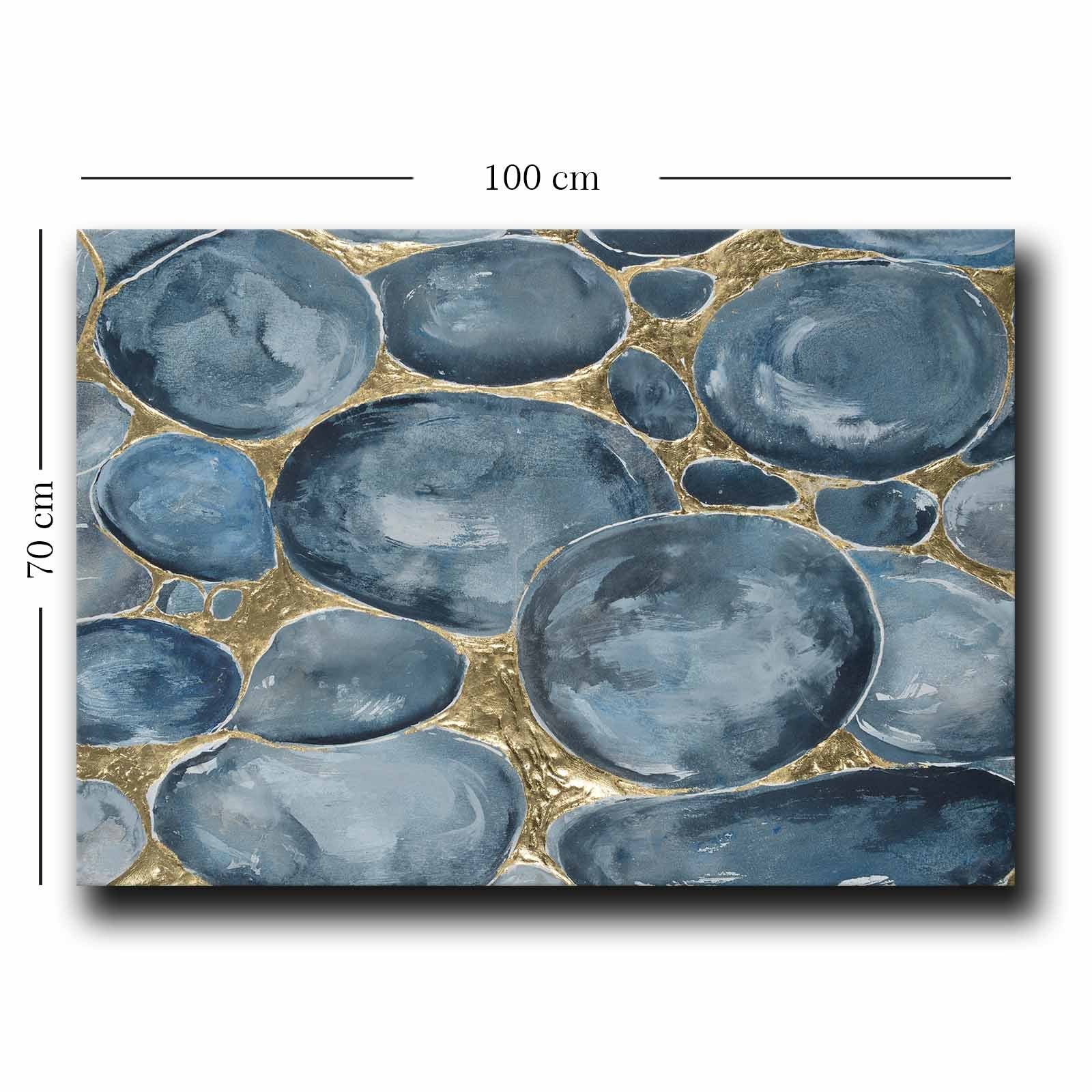 Quadro Decorativo em Tela 70x100cm - Pintura Multicolor em Canvas Premium com Moldura de Pinho Natural