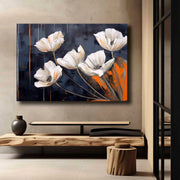 Quadro Decorativo em Tela 70x100cm - Pintura Multicolor em Canvas Premium com Moldura de Pinho Natural