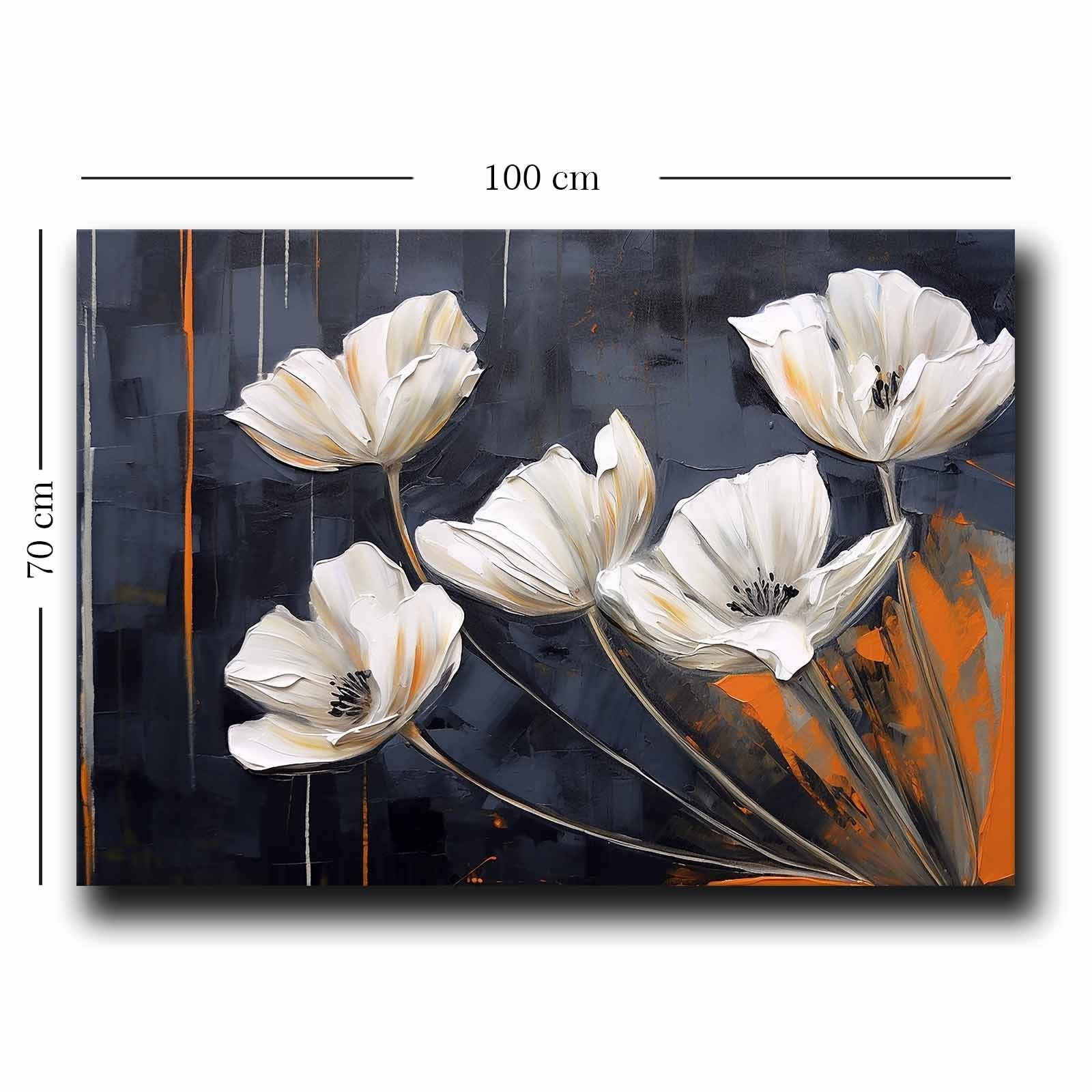 Quadro Decorativo em Tela 70x100cm - Pintura Multicolor em Canvas Premium com Moldura de Pinho Natural