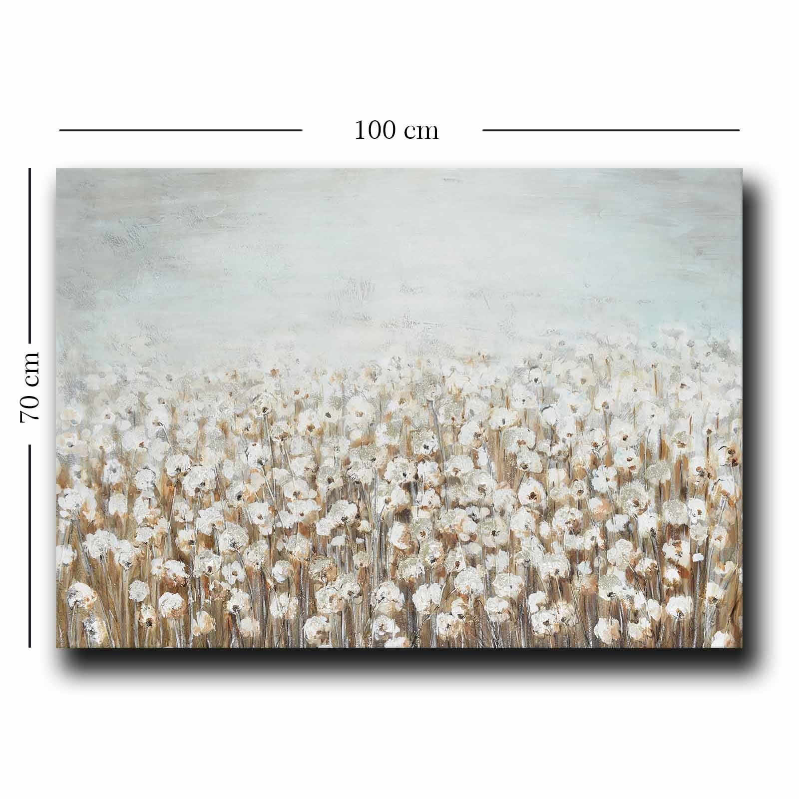 Quadro Decorativo em Tela 70x100cm - Pintura Multicolor em Canvas Premium com Moldura de Pinho Natural