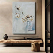 Quadro Decorativo em Tela 70x100cm - Pintura Multicolor em Canvas Premium com Moldura de Pinho Natural