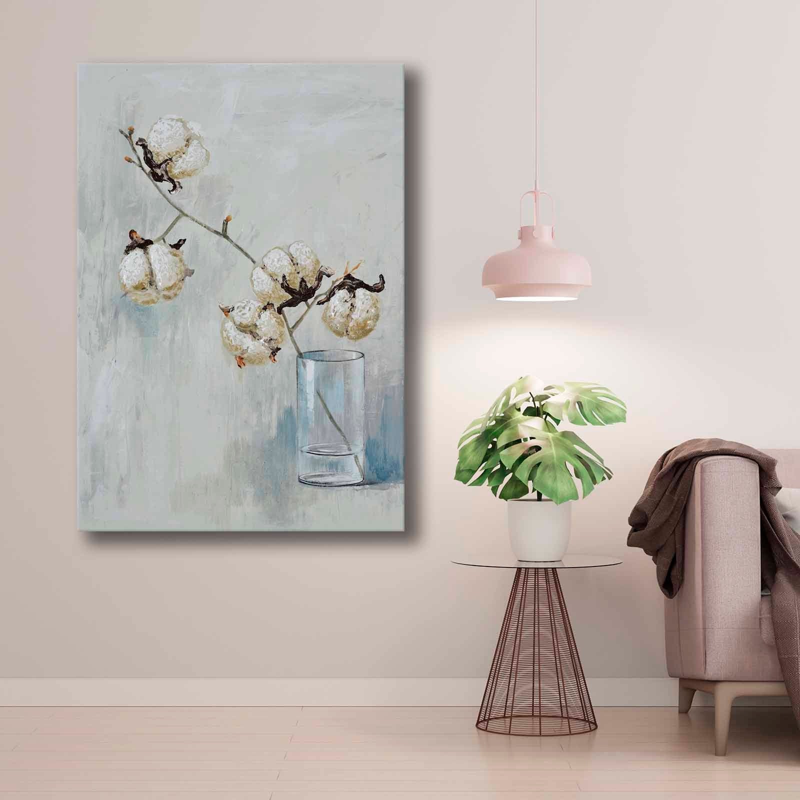 Quadro Decorativo em Tela 70x100cm - Pintura Multicolor em Canvas Premium com Moldura de Pinho Natural