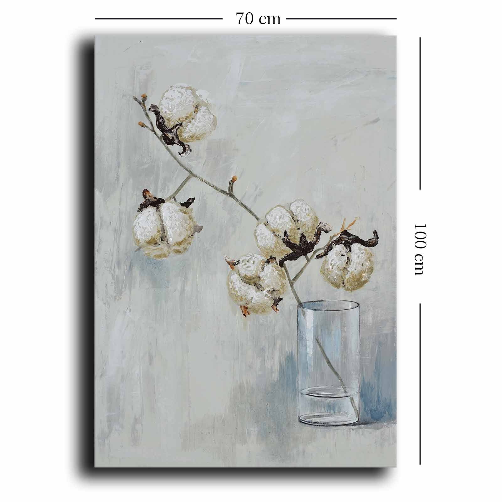 Quadro Decorativo em Tela 70x100cm - Pintura Multicolor em Canvas Premium com Moldura de Pinho Natural