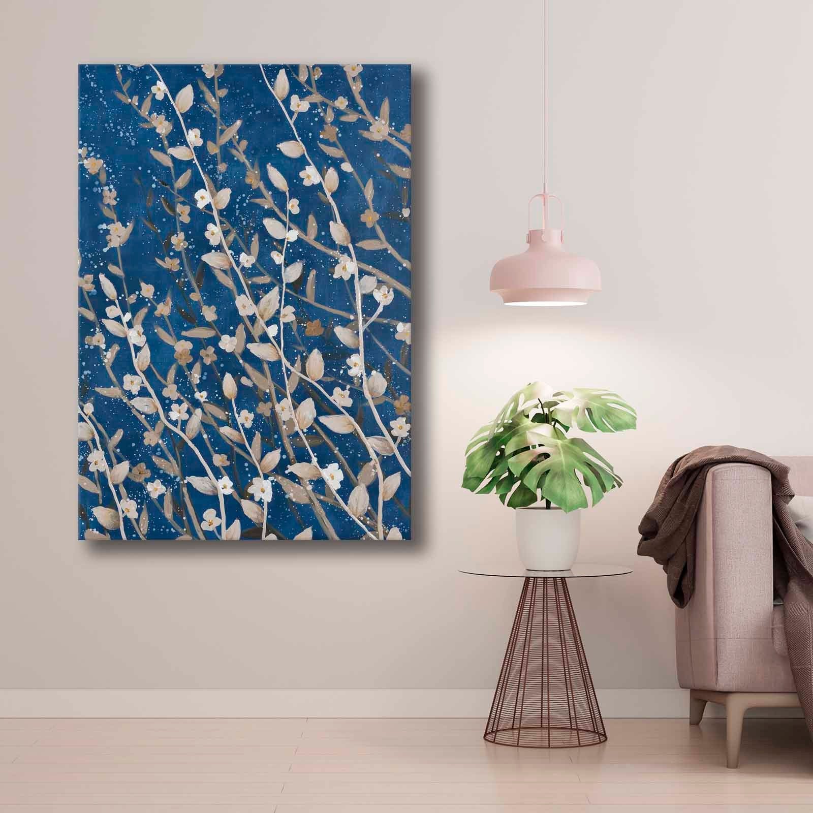 Quadro Decorativo em Tela 70x100cm - Pintura Multicolor em Canvas Premium com Moldura de Pinho Natural