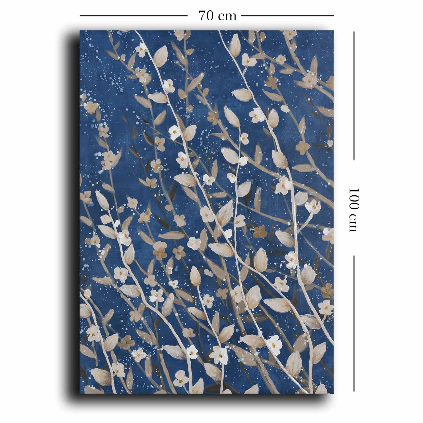 Quadro Decorativo em Tela 70x100cm - Pintura Multicolor em Canvas Premium com Moldura de Pinho Natural