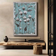 Quadro Decorativo em Tela 70x100cm - Pintura Multicolor em Canvas Premium com Moldura de Pinho Natural