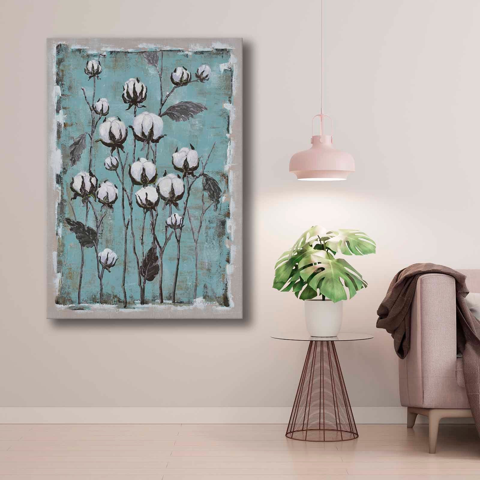 Quadro Decorativo em Tela 70x100cm - Pintura Multicolor em Canvas Premium com Moldura de Pinho Natural