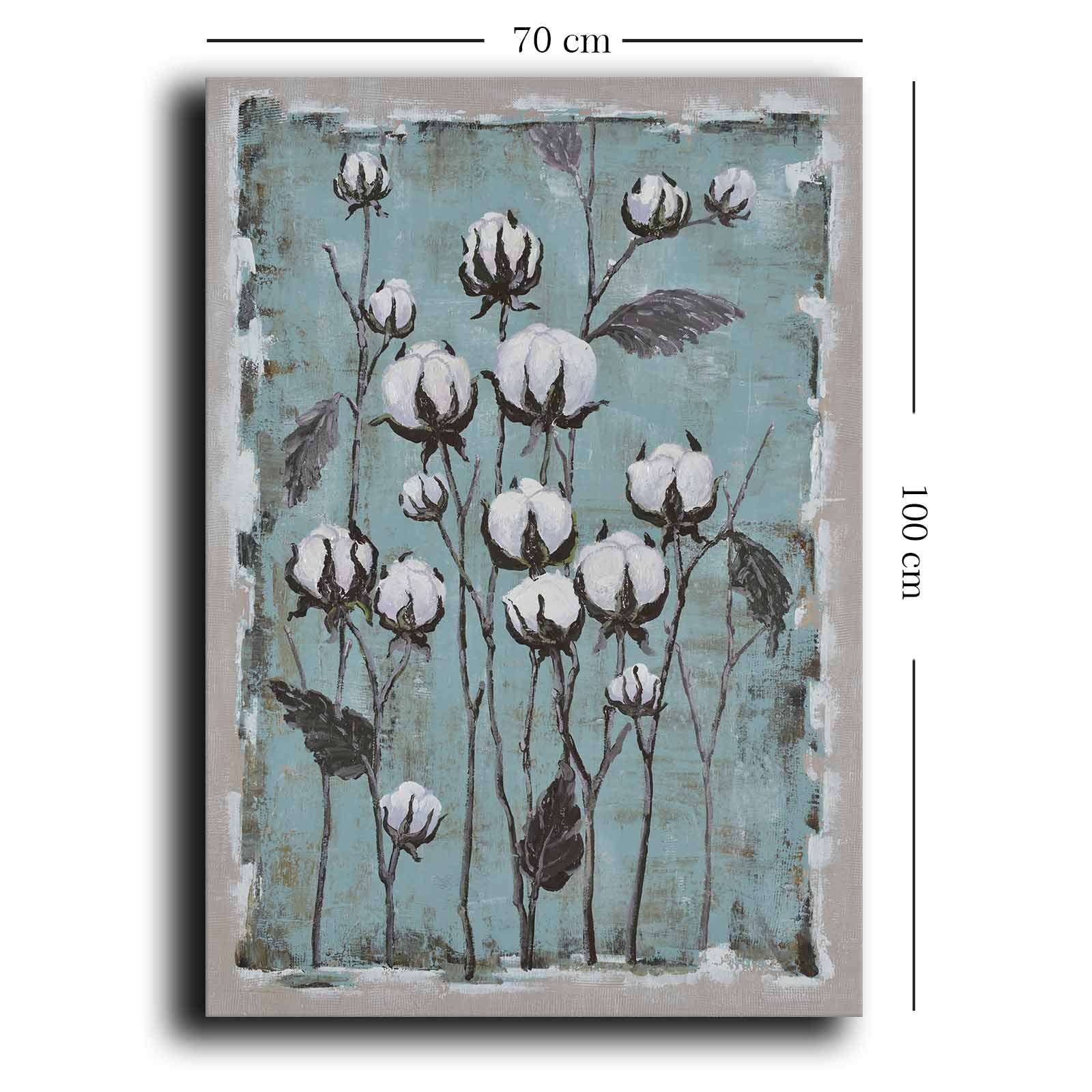 Quadro Decorativo em Tela 70x100cm - Pintura Multicolor em Canvas Premium com Moldura de Pinho Natural