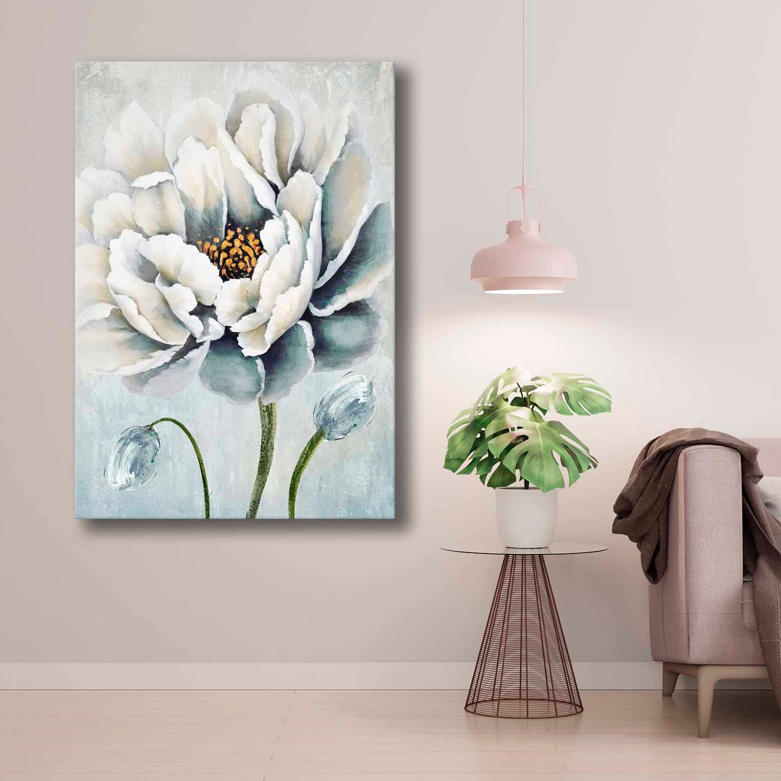 Quadro Decorativo em Tela 70x100cm - Pintura Multicolor em Canvas Premium com Moldura de Pinho Natural