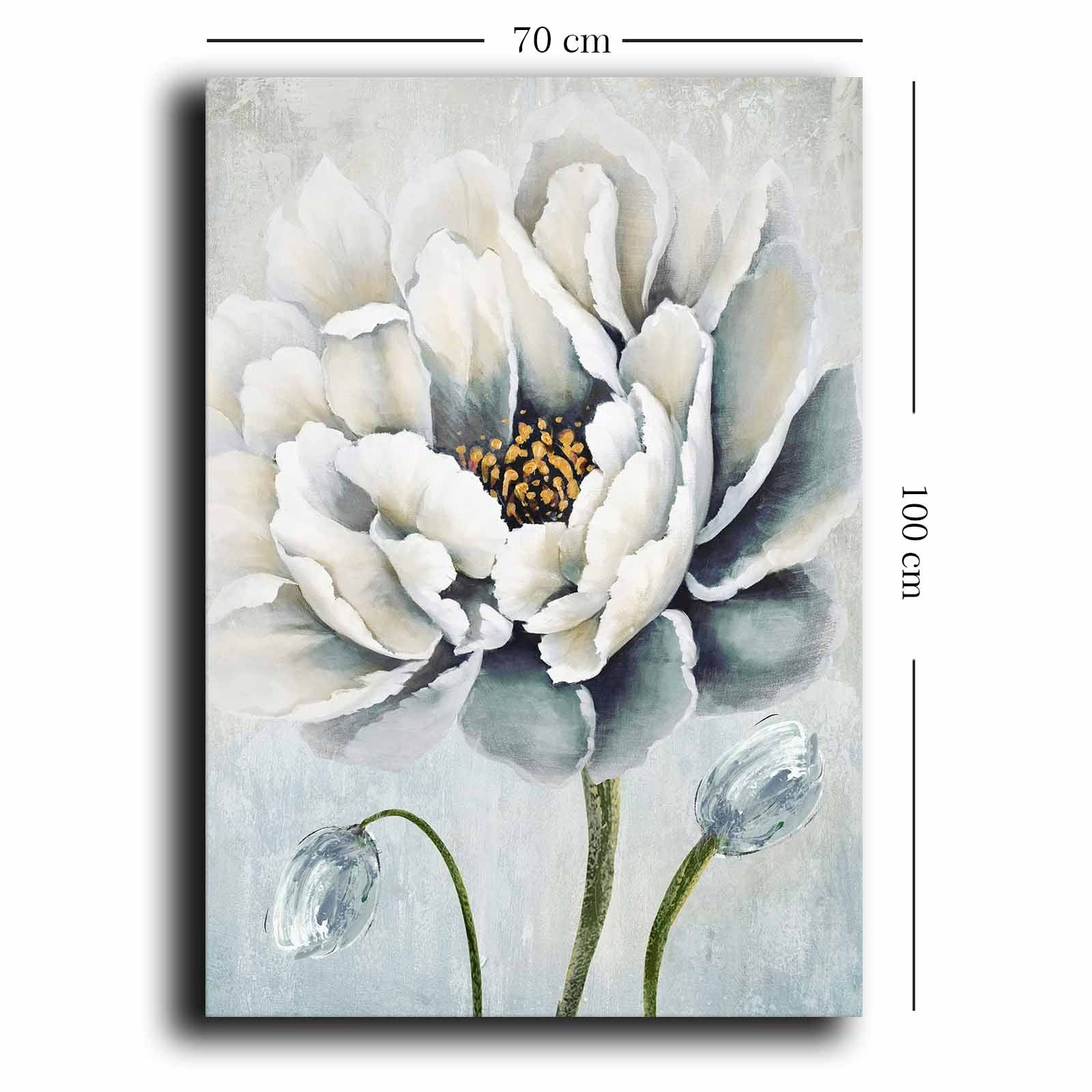 Quadro Decorativo em Tela 70x100cm - Pintura Multicolor em Canvas Premium com Moldura de Pinho Natural