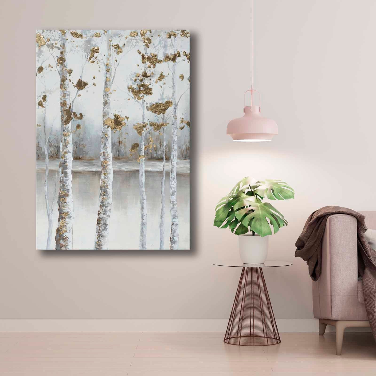 Quadro Decorativo em Tela 70x100cm - Pintura Multicolor em Canvas Premium com Moldura de Pinho Natural